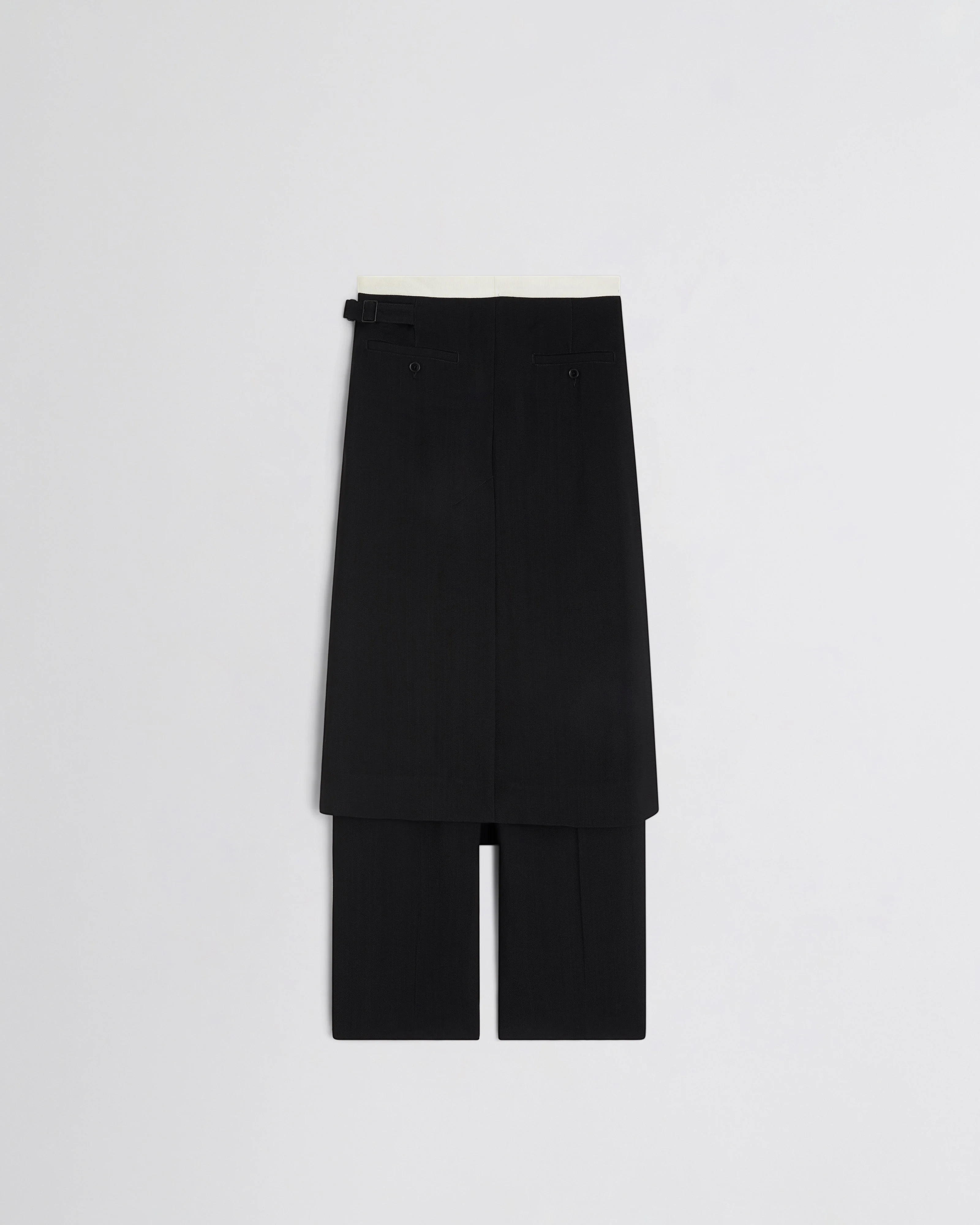 APRON TROUSERS | black/white woven viscose - Image 2