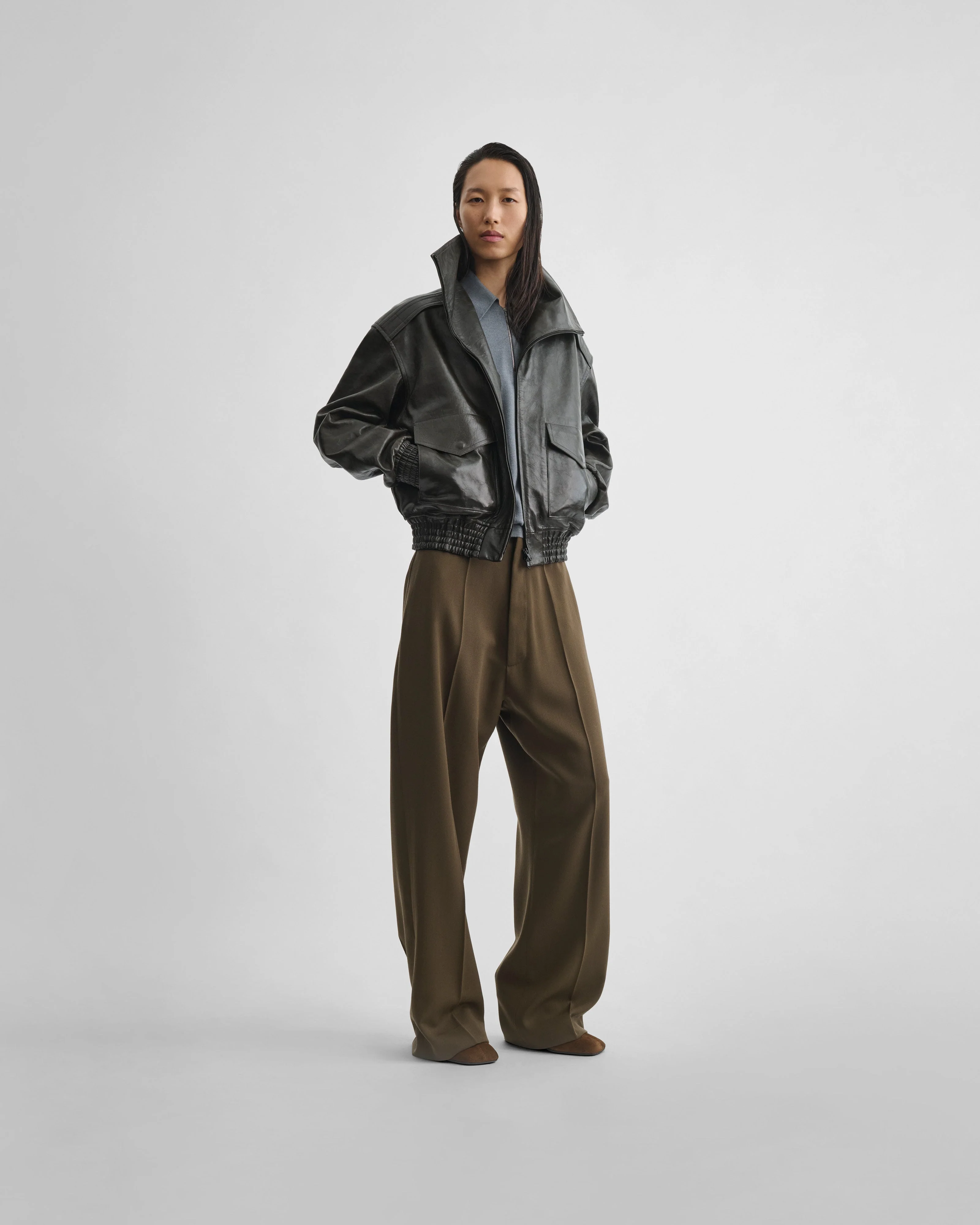 AVIATOR JACKET | dark emerald leather - Image 3