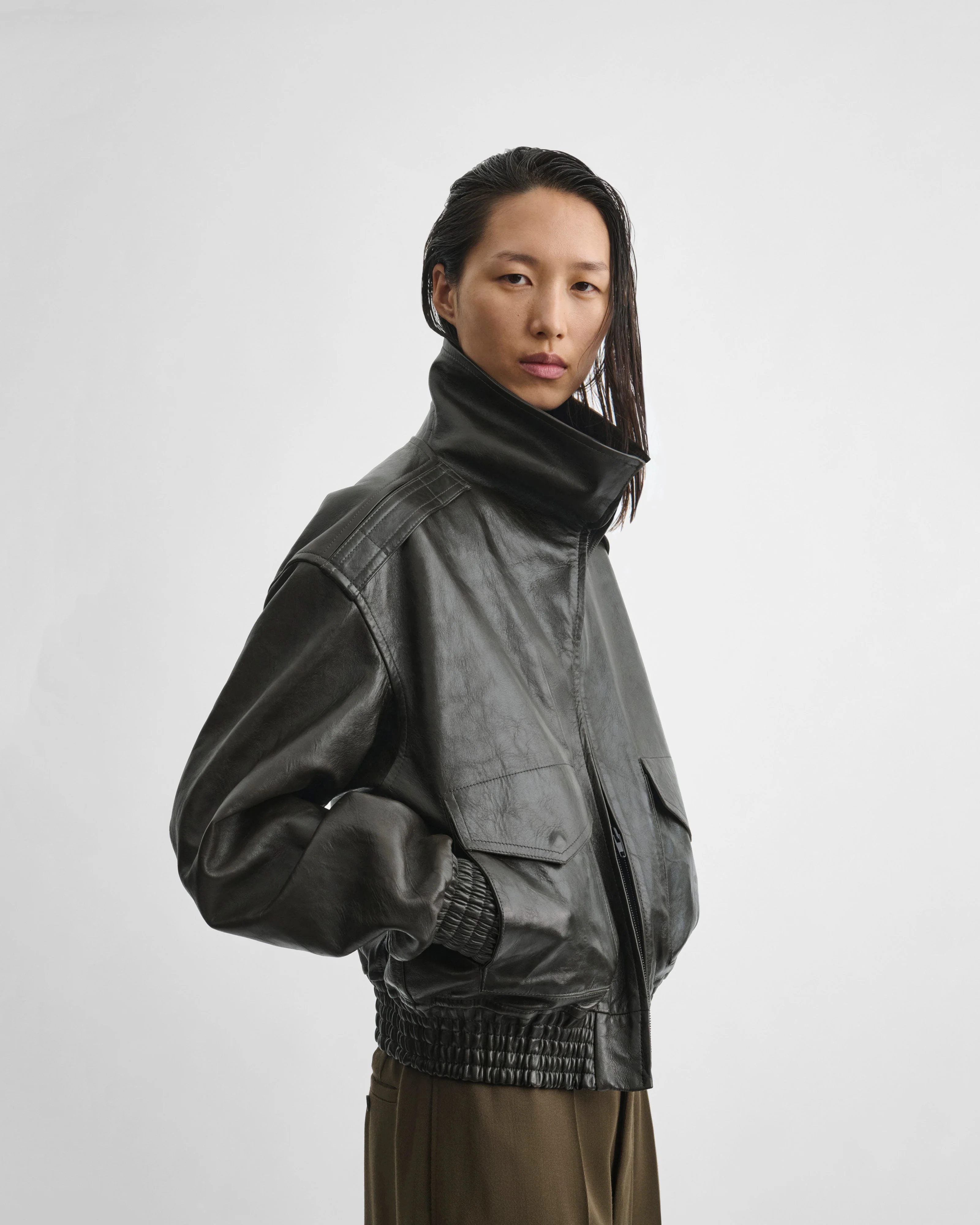AVIATOR JACKET | dark emerald leather - Image 5