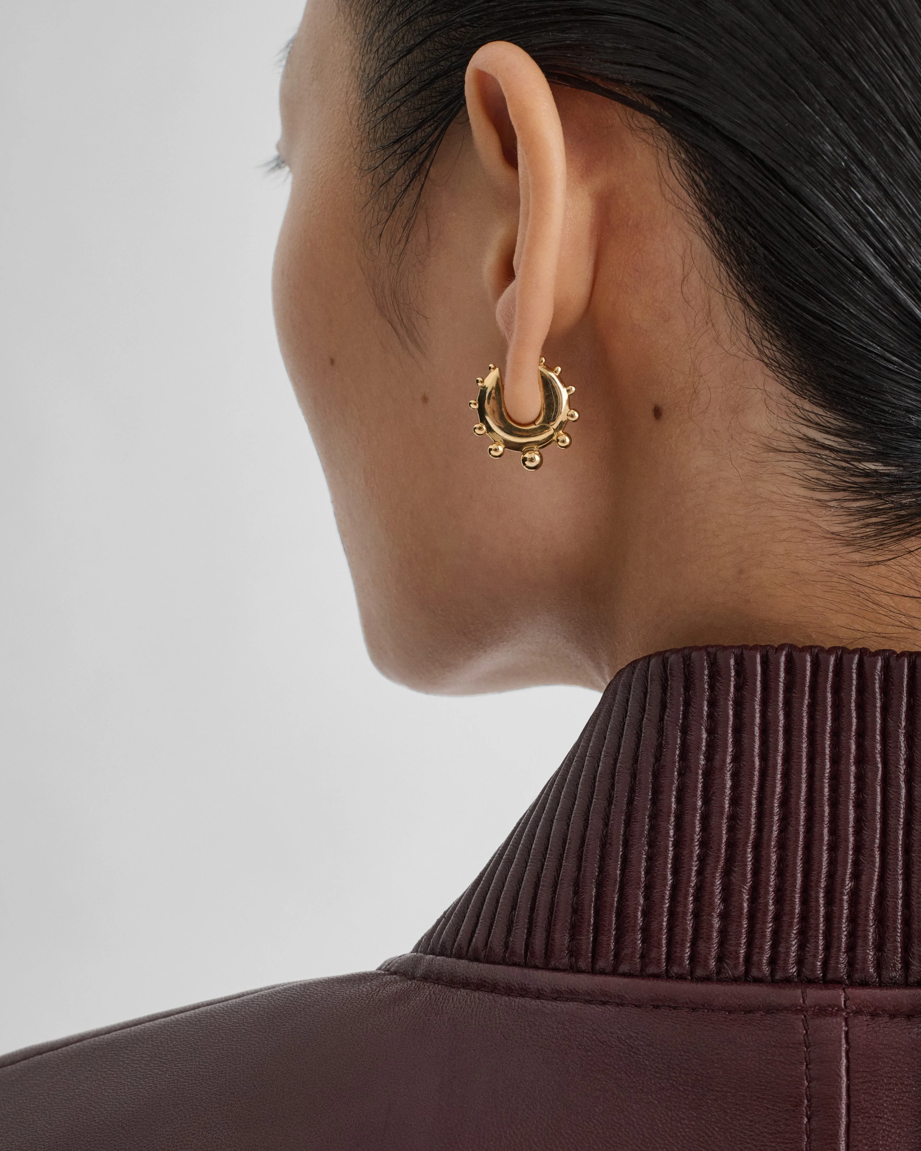 BEADED HOOP EARRINGS SMALL | gold plated sterling silver - Image 3