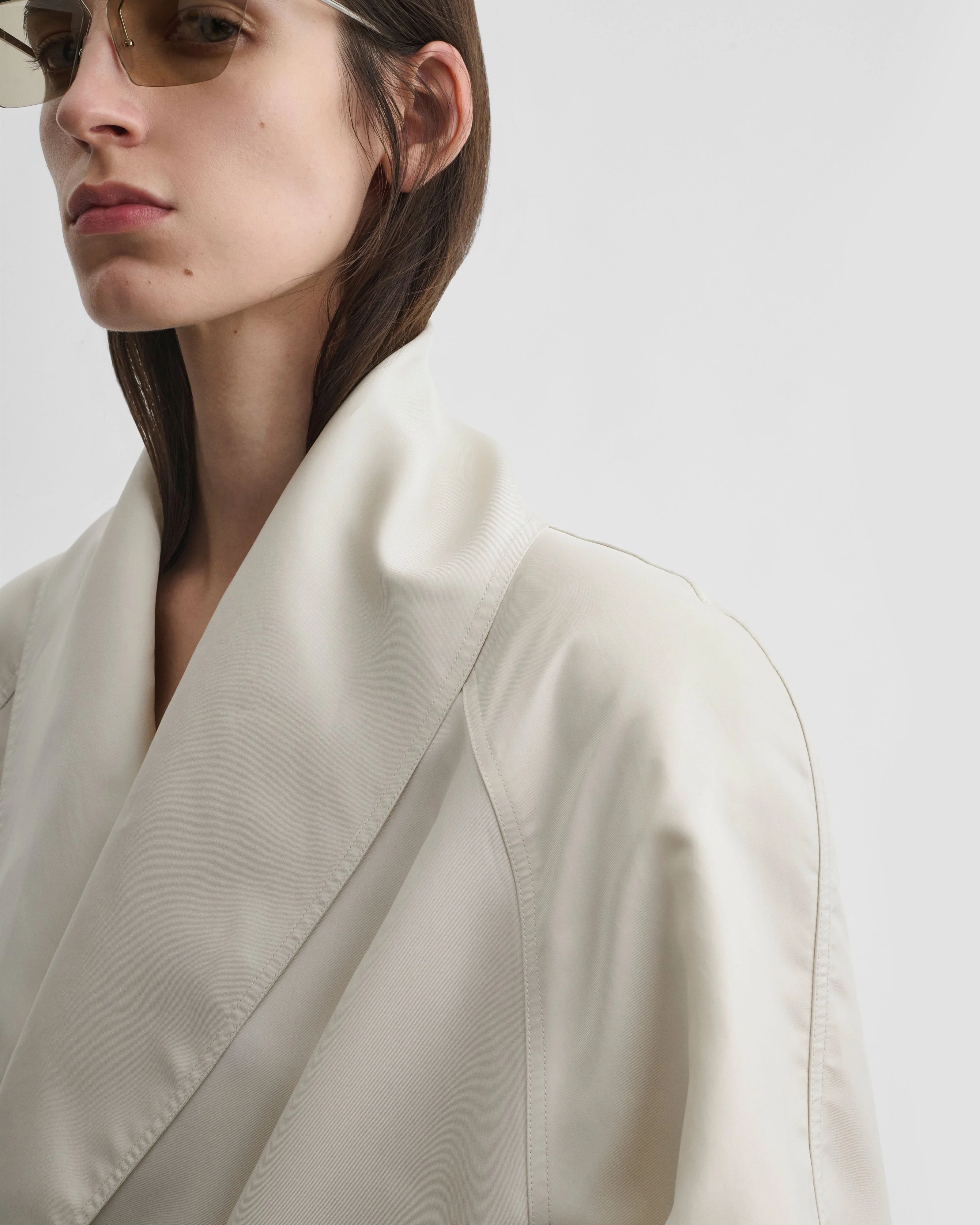 BELTED ROBE DRESS | salty white silk - Image 5