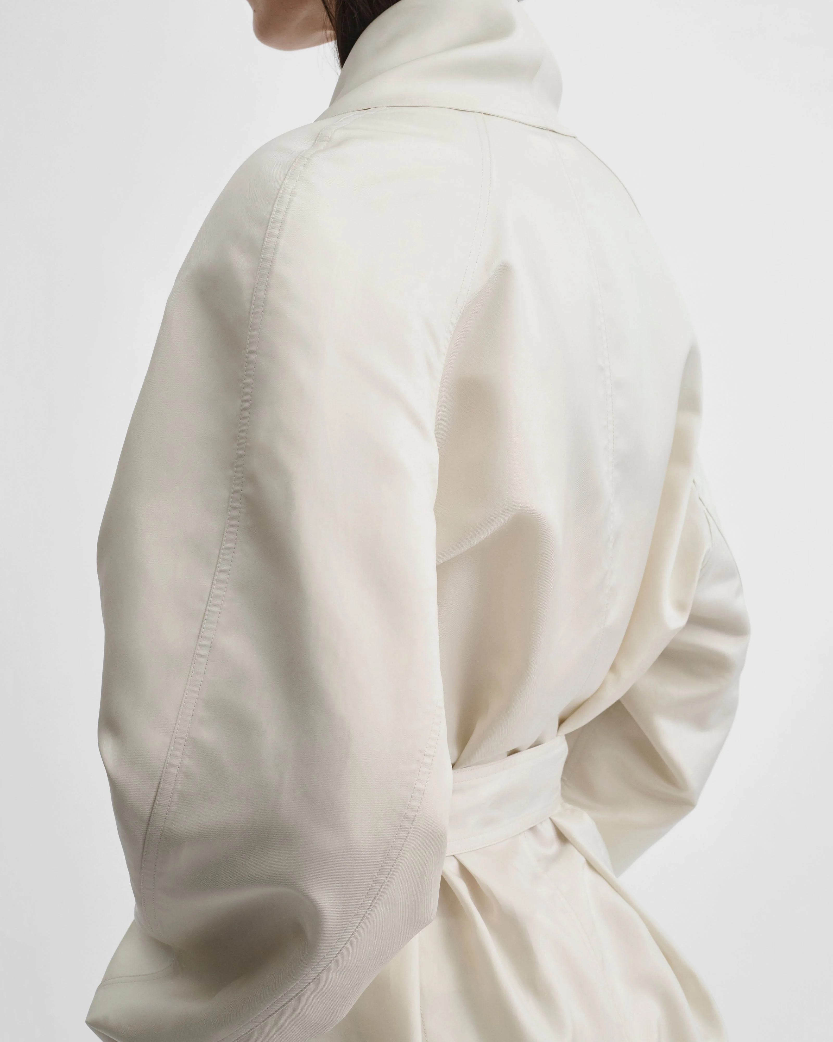 BELTED ROBE DRESS | salty white silk - Image 6