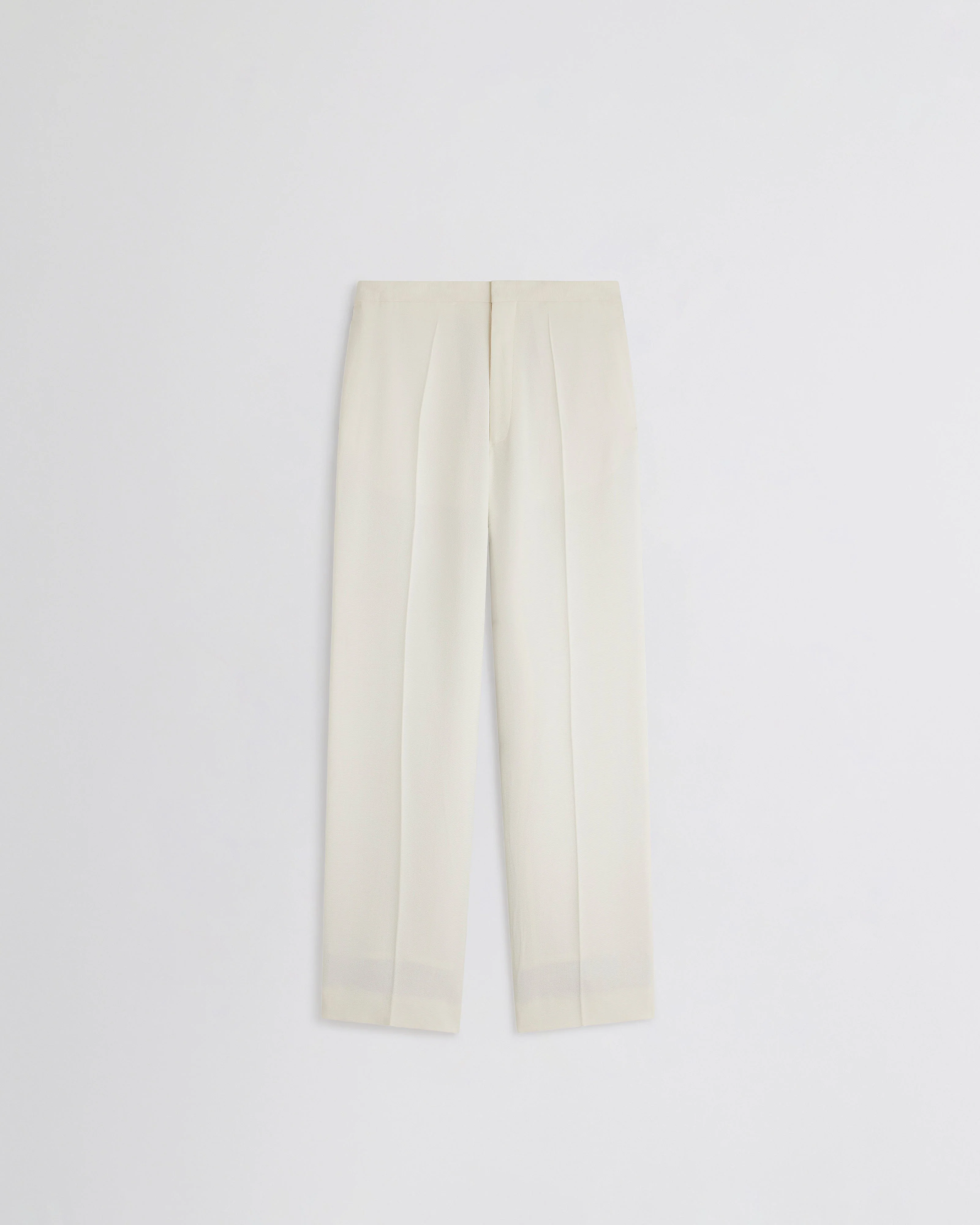 STRAIGHT LEG TROUSERS | black/off white woven viscose