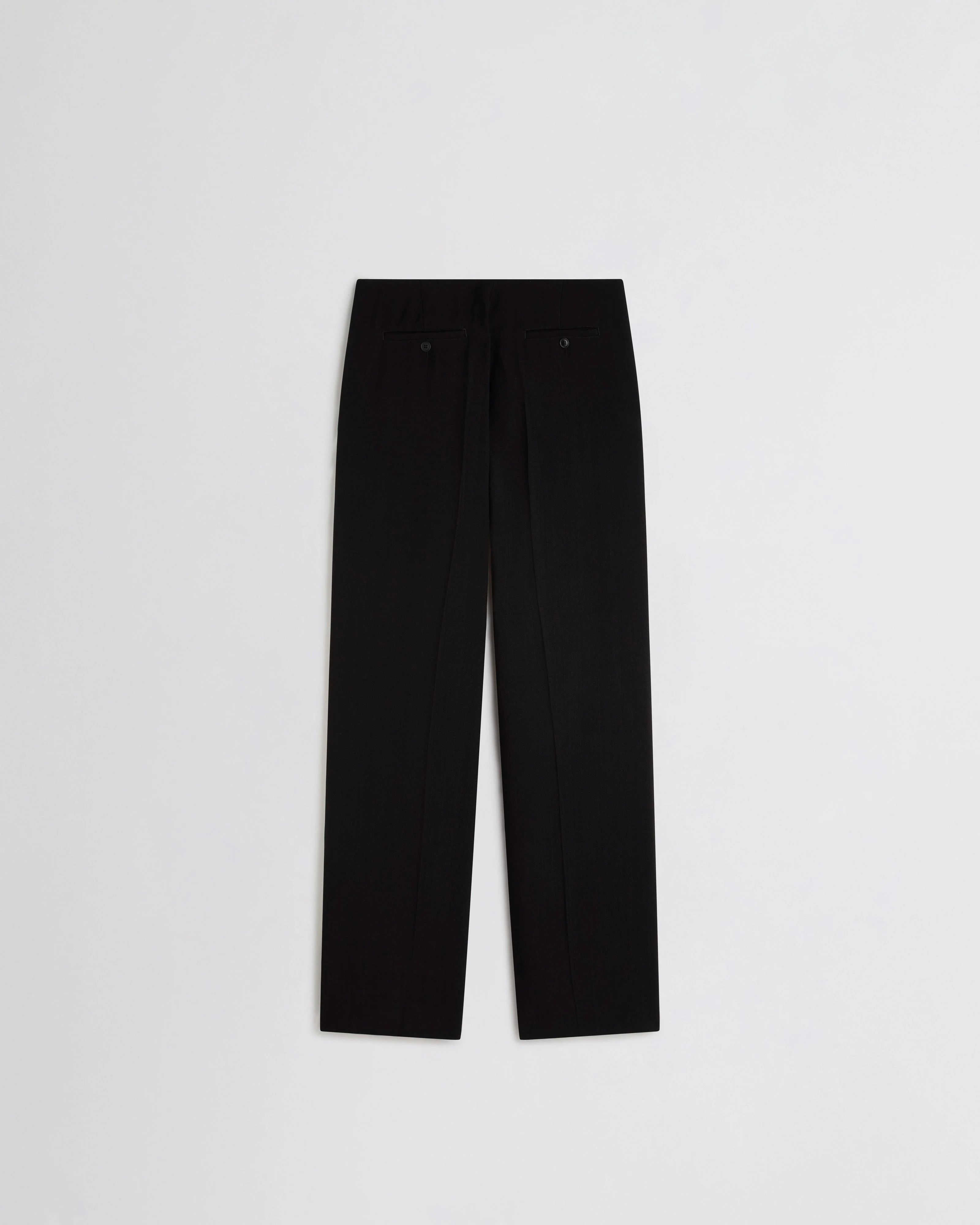 STRAIGHT LEG TROUSERS | black/off white woven viscose - Image 2