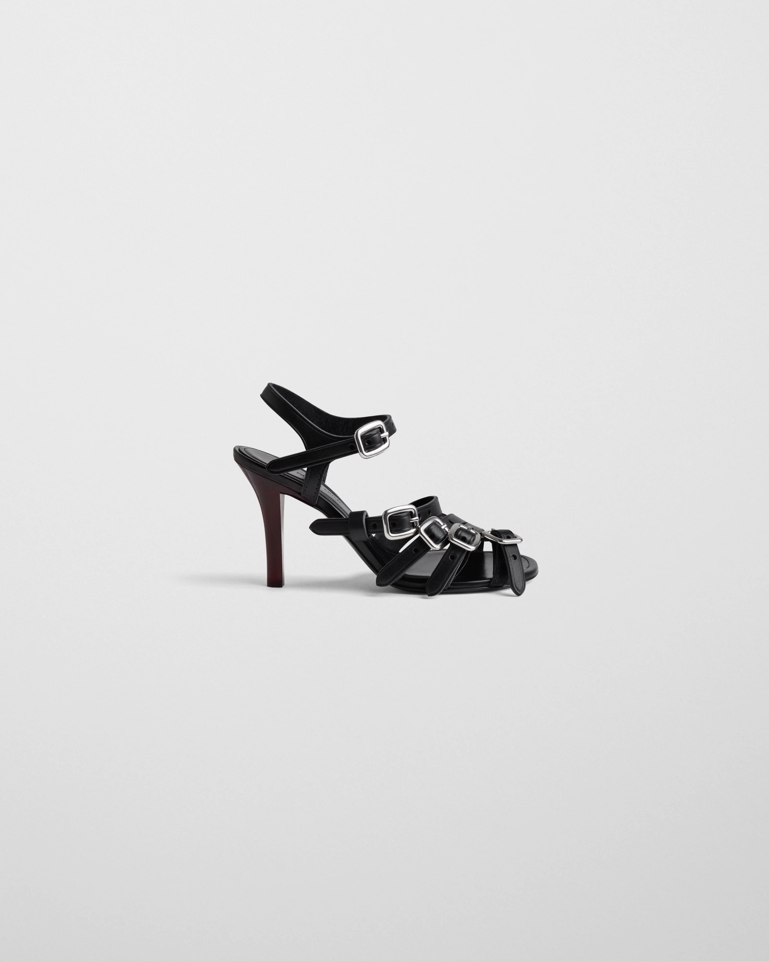 BUCKLE SANDAL | black leather