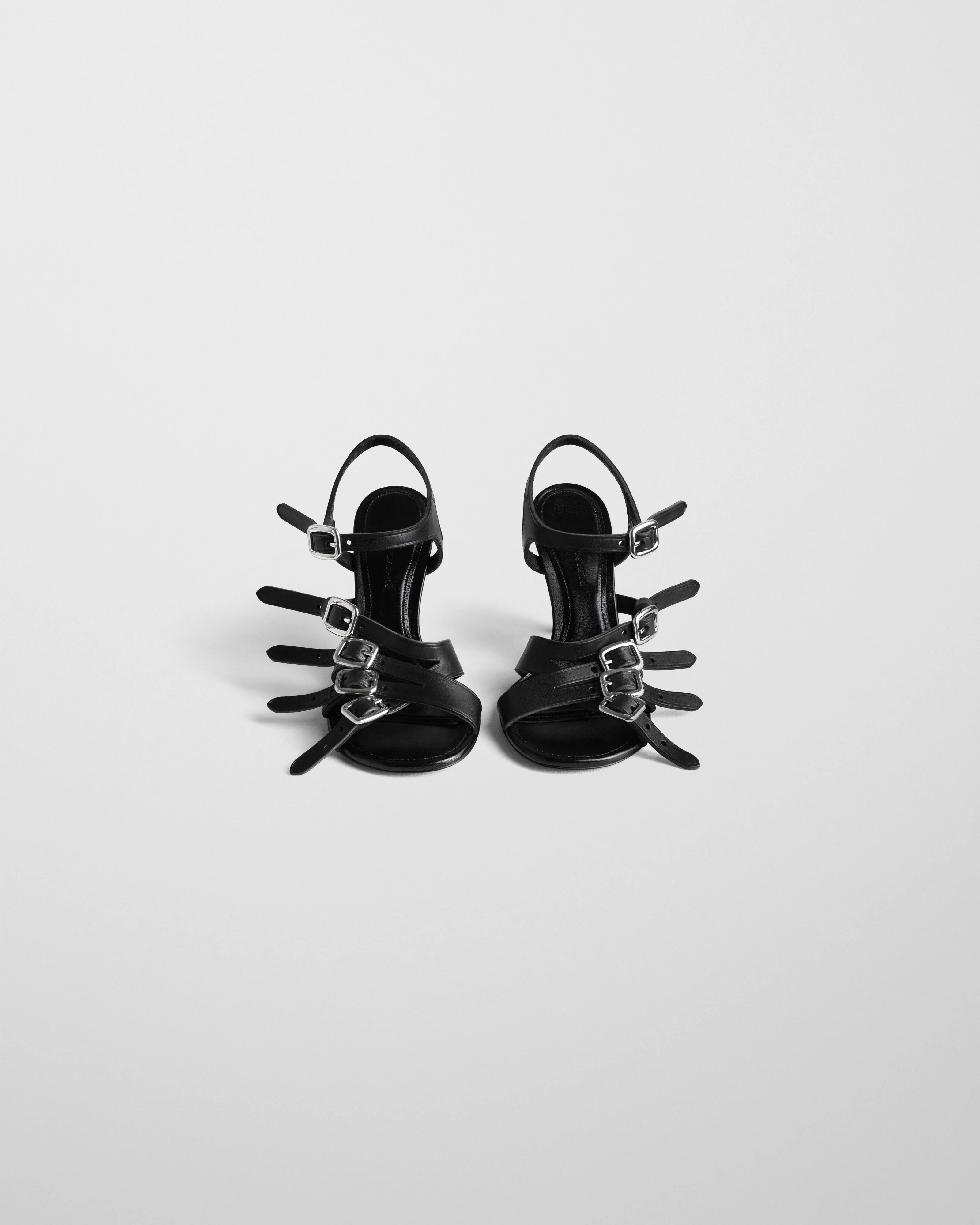 BUCKLE SANDAL | black leather - Image 2