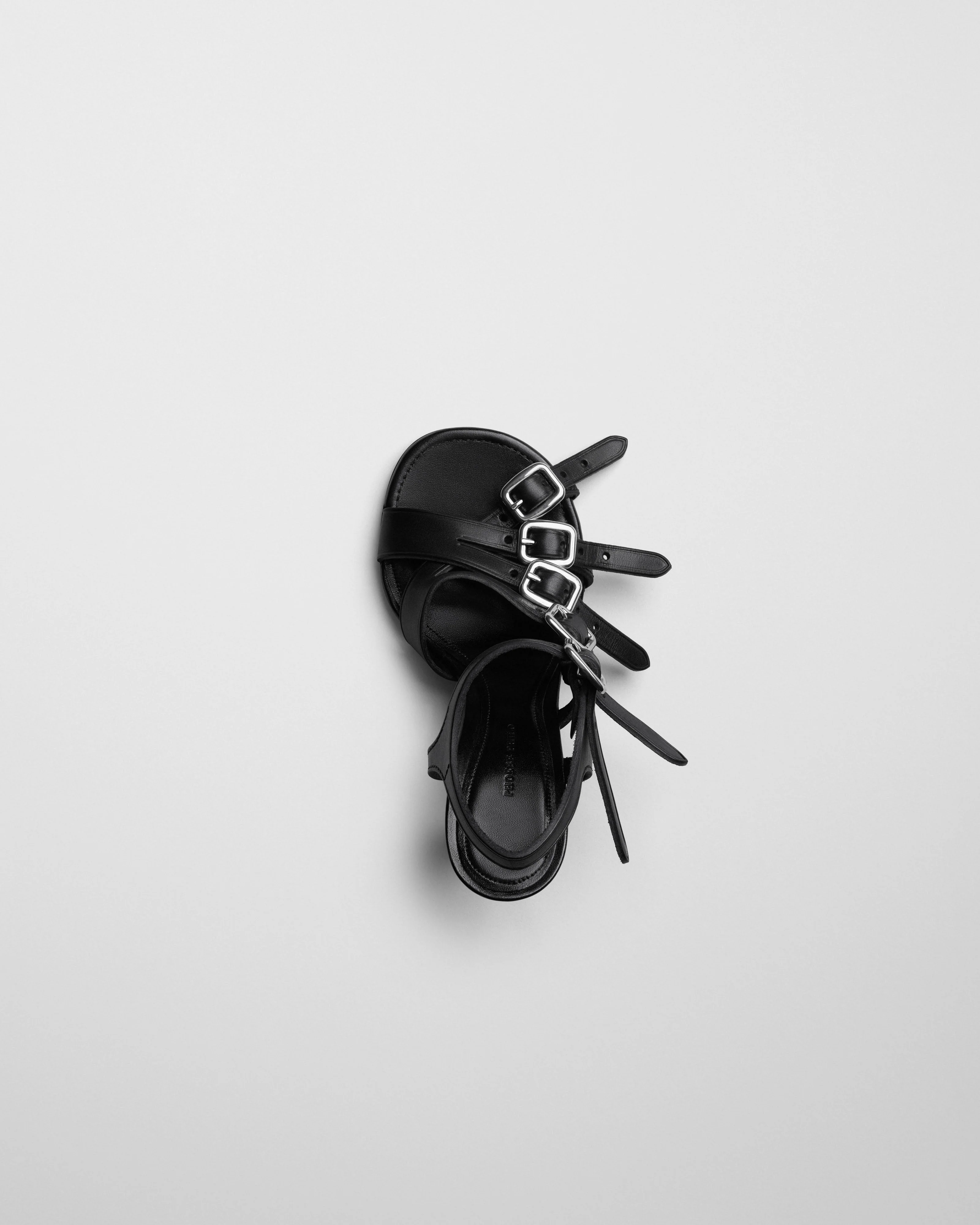 BUCKLE SANDAL | black leather - Image 3