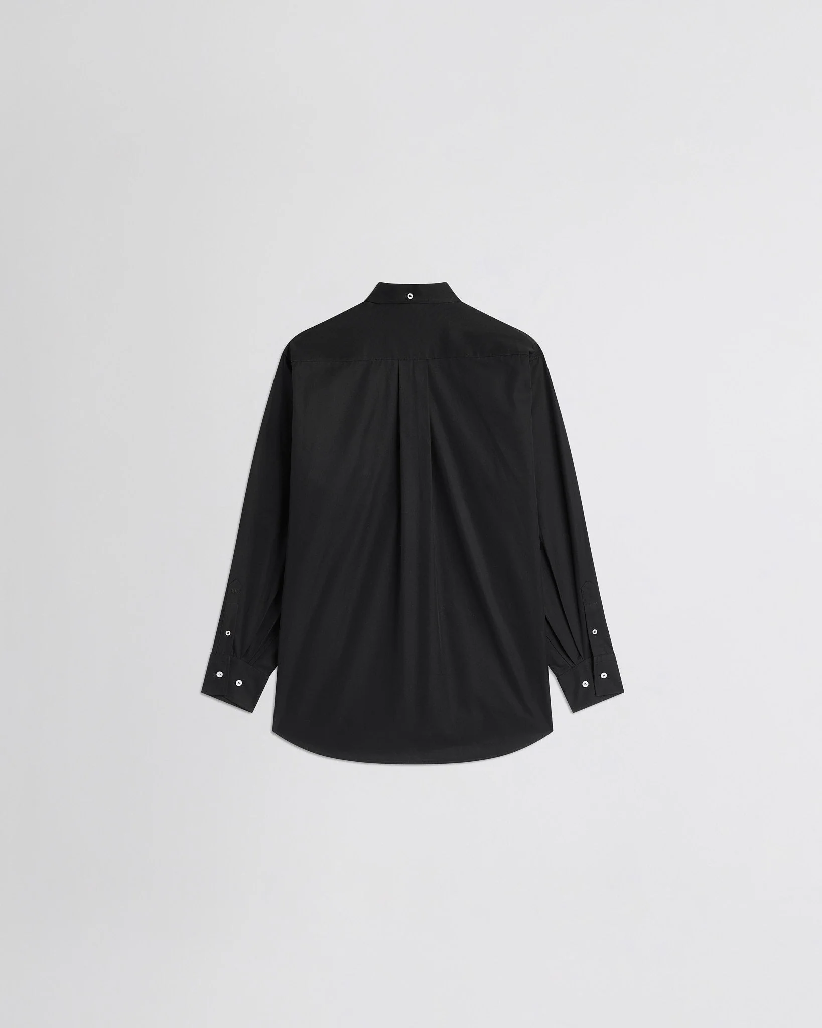 BUTTON COLLAR SHIRT | black cotton - Image 2