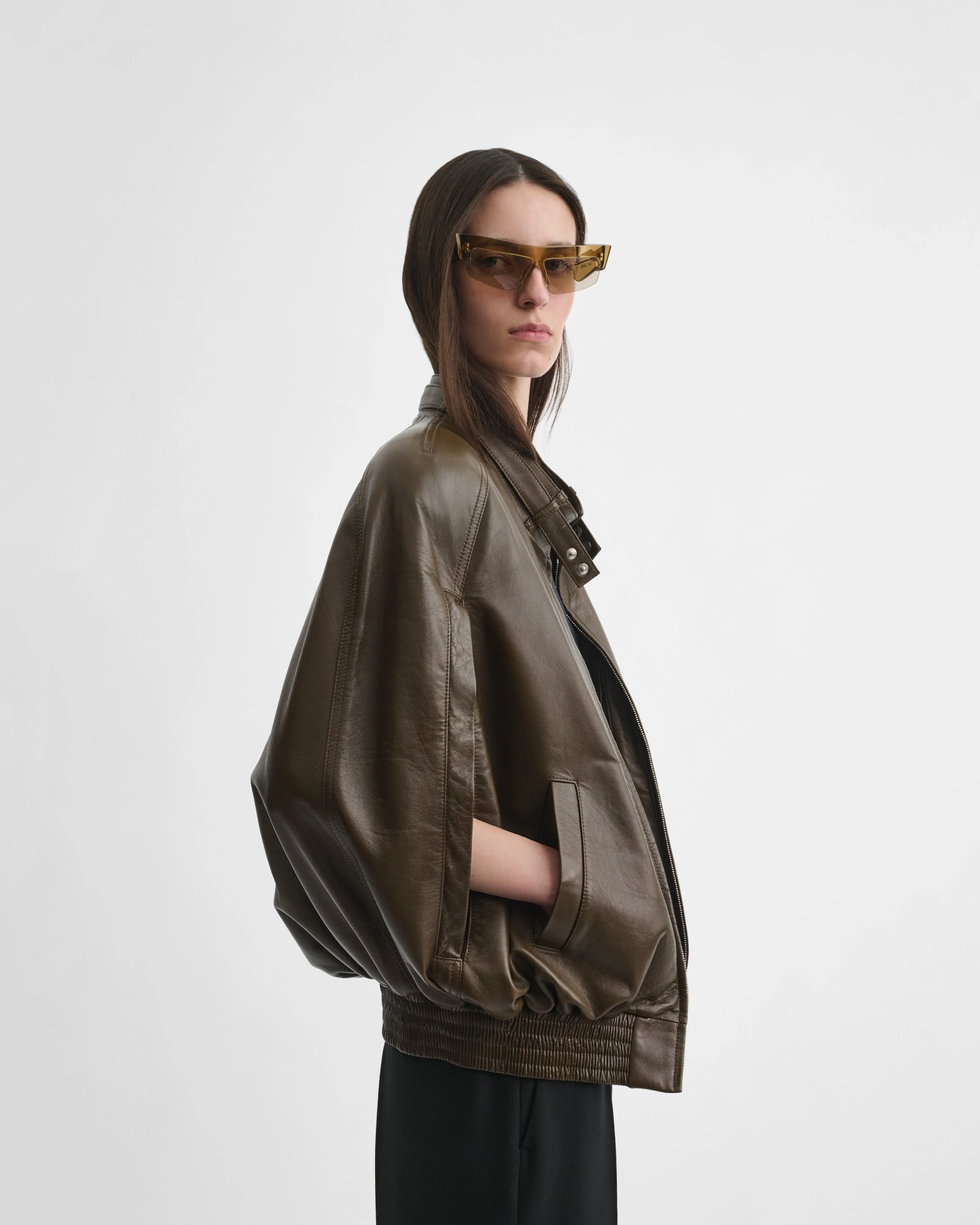 CAPE BOMBER | green bronze leather - Image 4