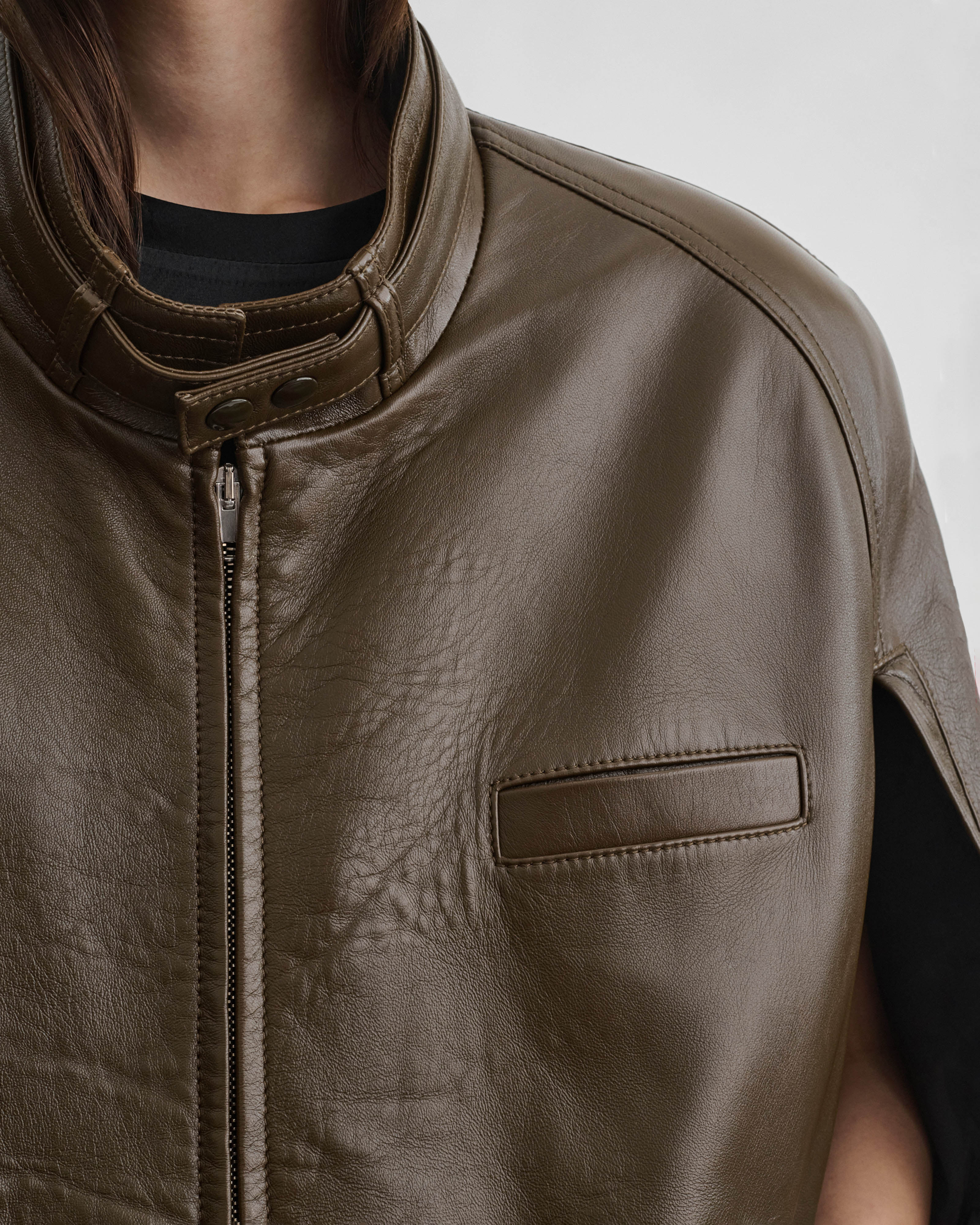 CAPE BOMBER | green bronze leather - Image 5