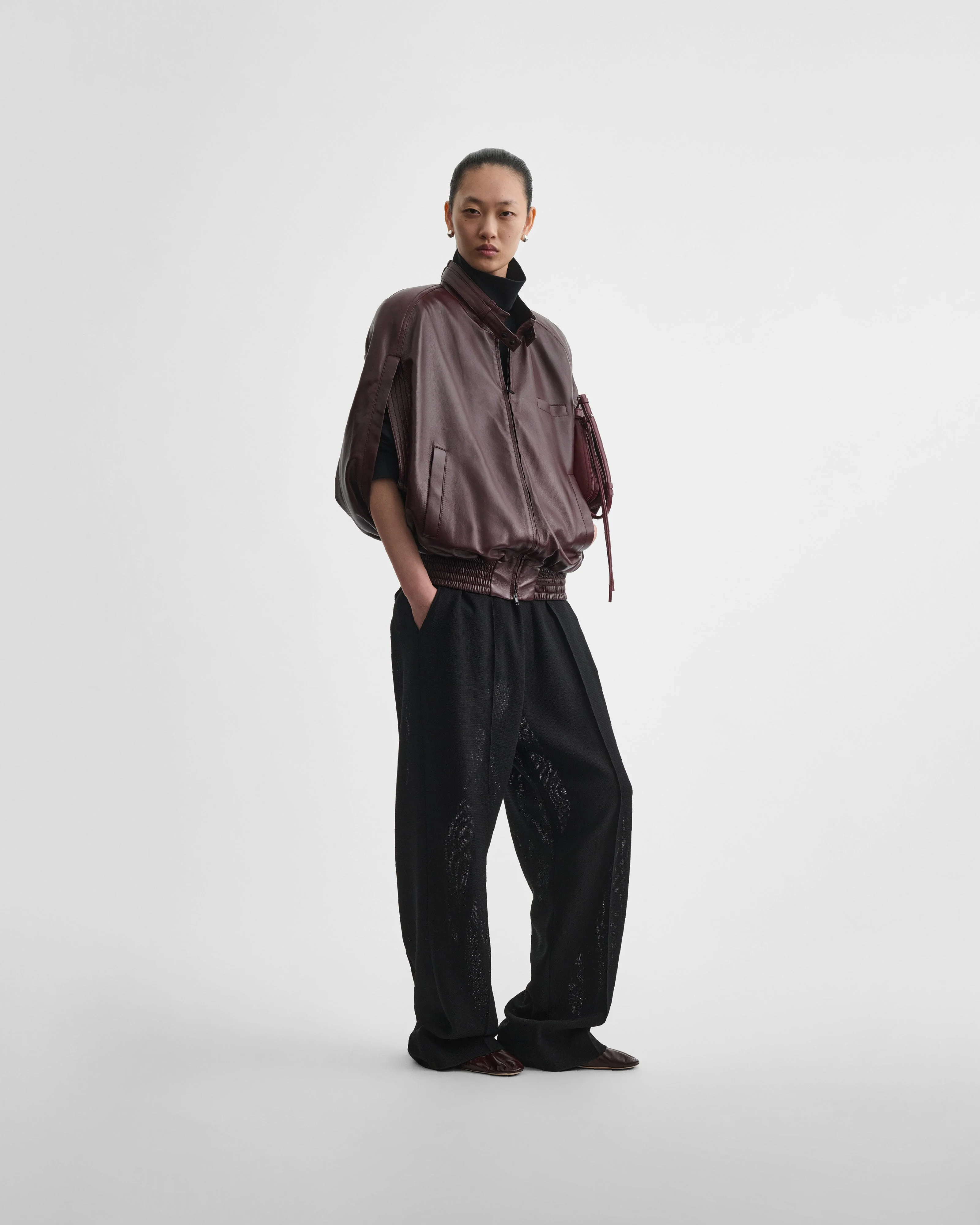 CAPE BOMBER | merlot leather - Image 3