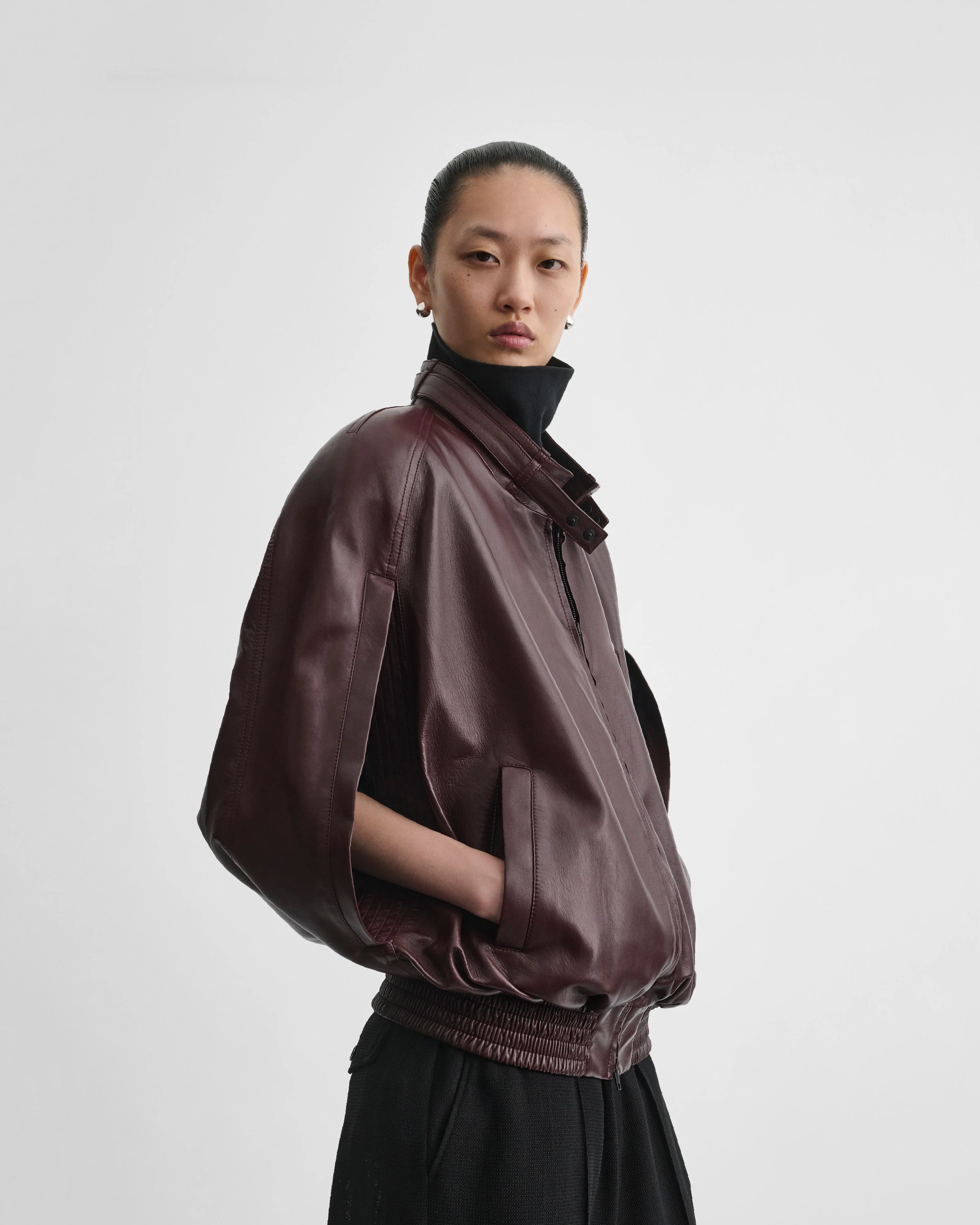 CAPE BOMBER | merlot leather - Image 5