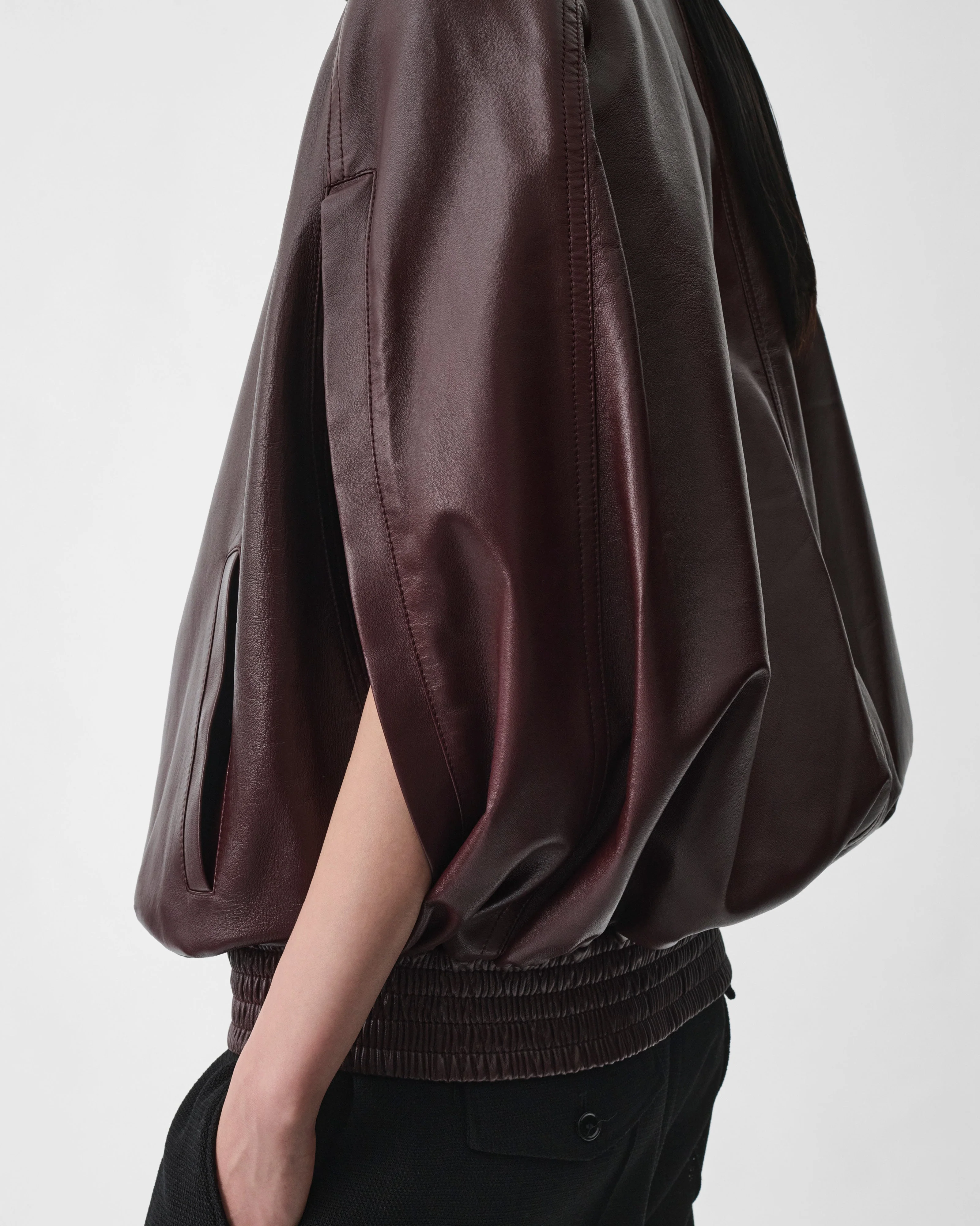 CAPE BOMBER | merlot leather - Image 6