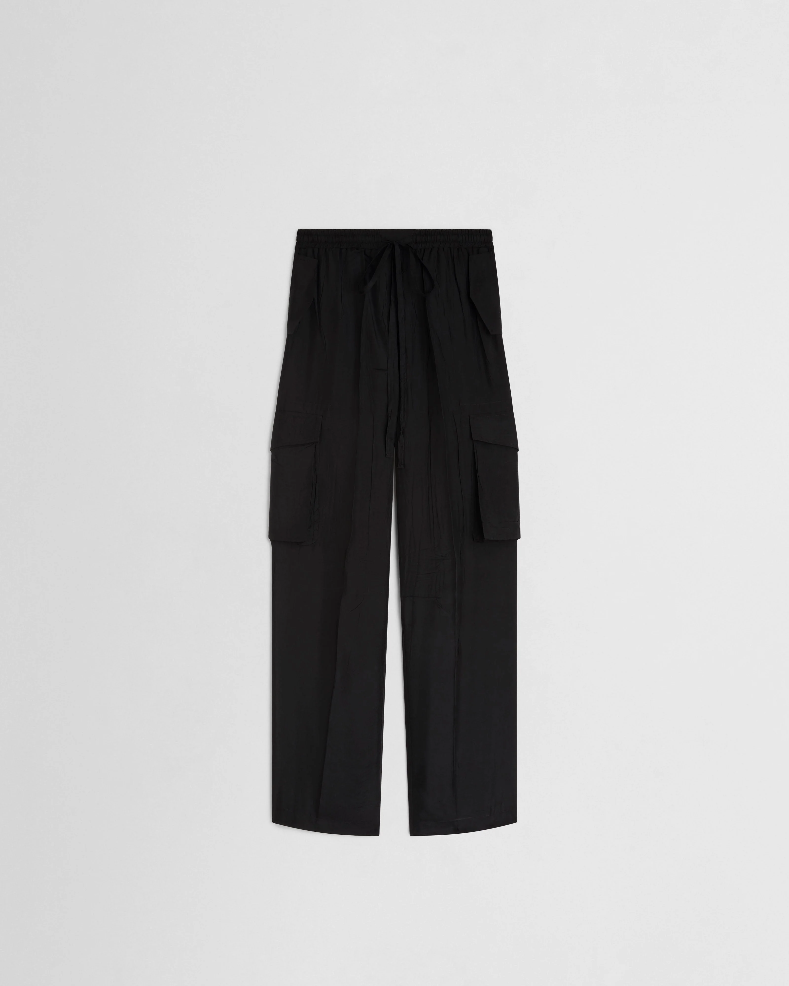 CARGO TROUSERS | black silk