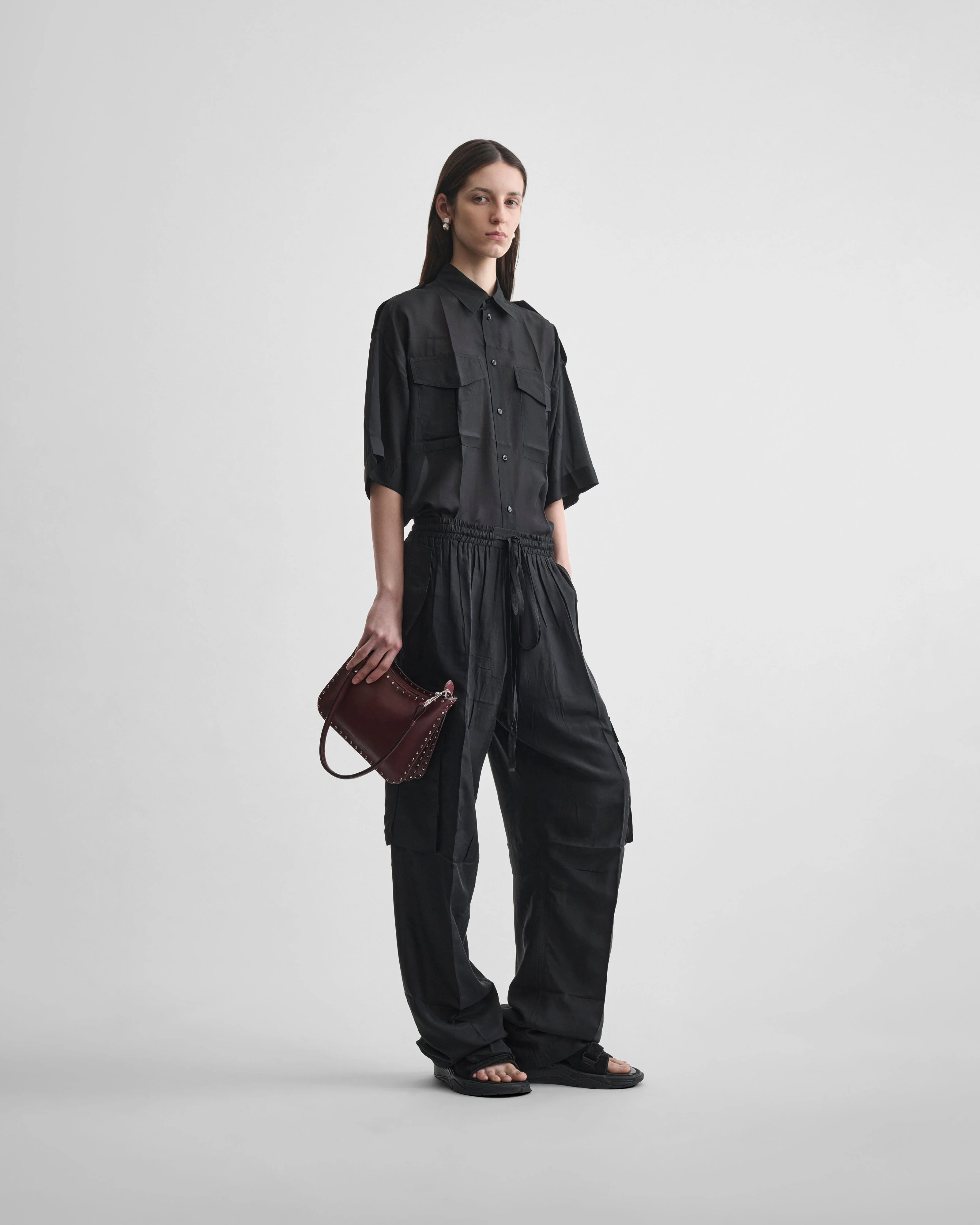 CARGO TROUSERS | black silk - Image 3