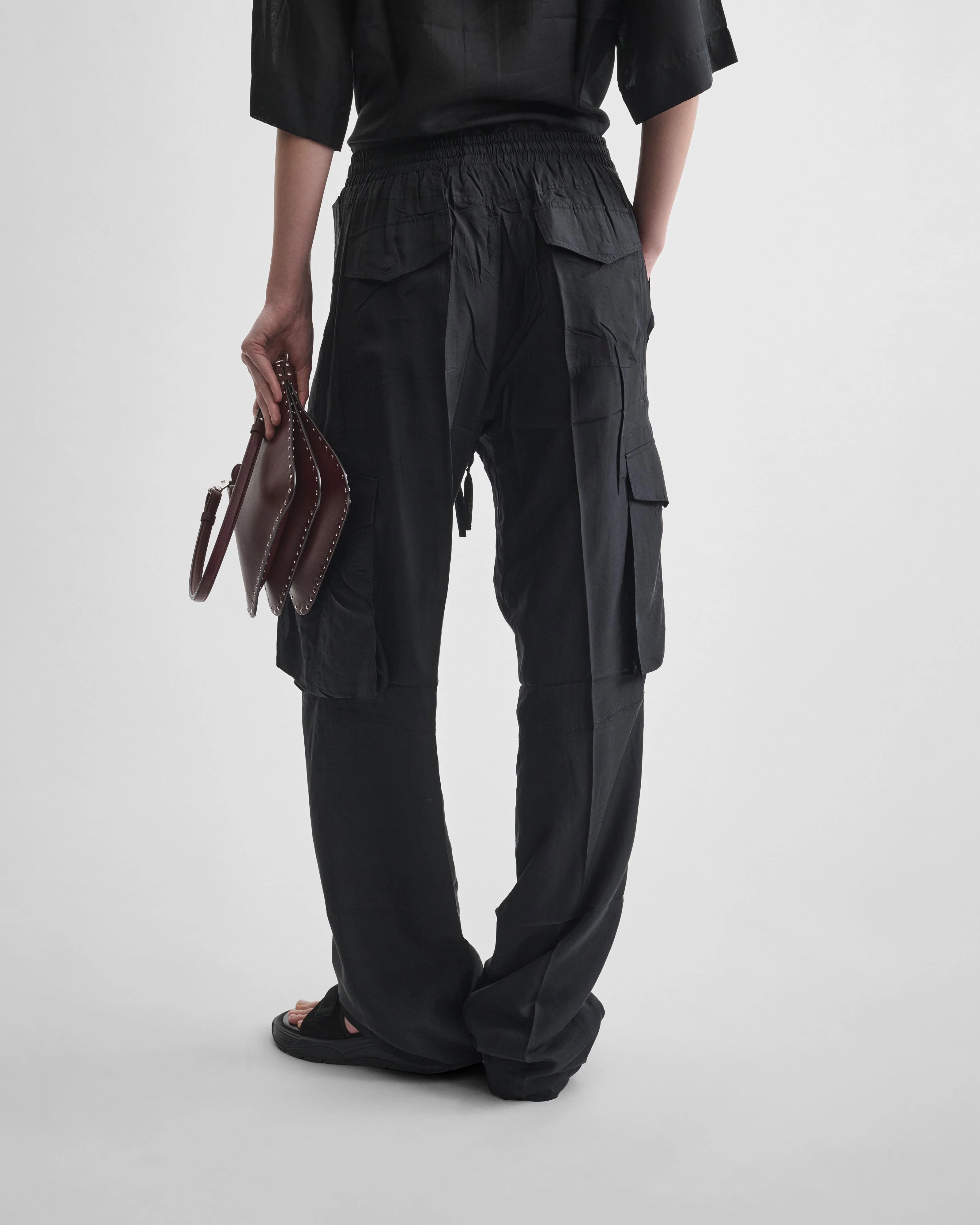CARGO TROUSERS | black silk - Image 5