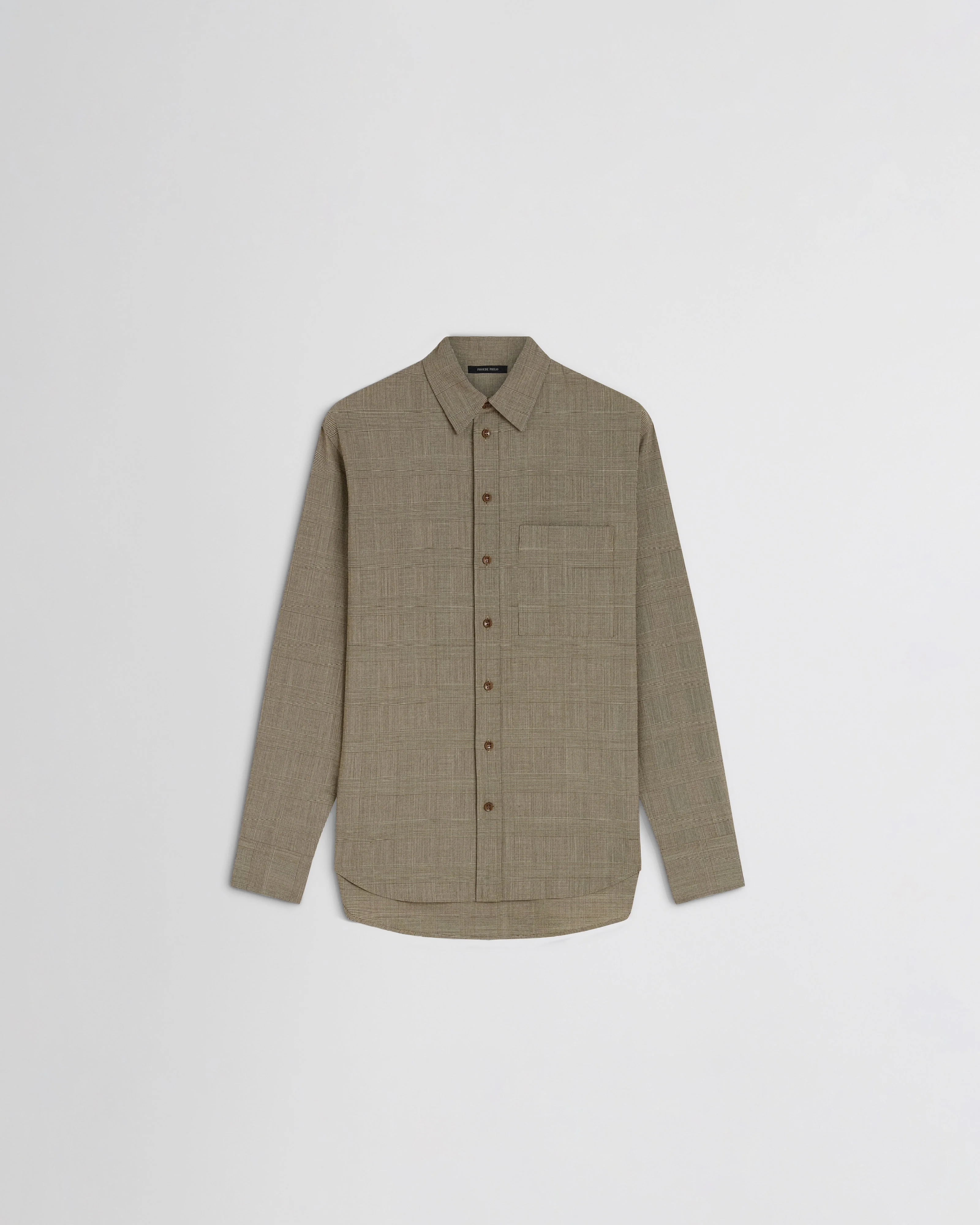 CLASSIC SHIRT | brown-beige wool