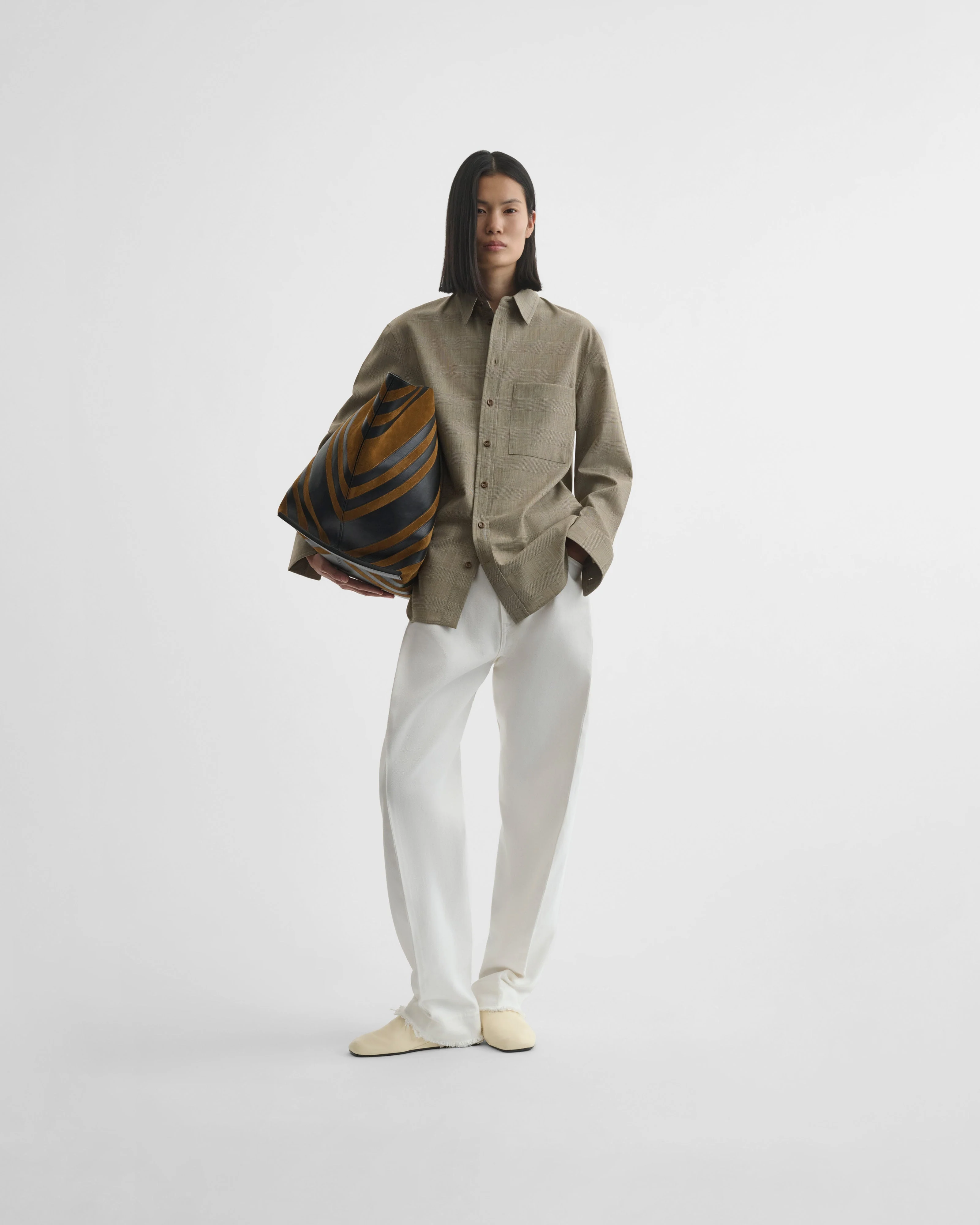 CLASSIC SHIRT | brown-beige wool - Image 3