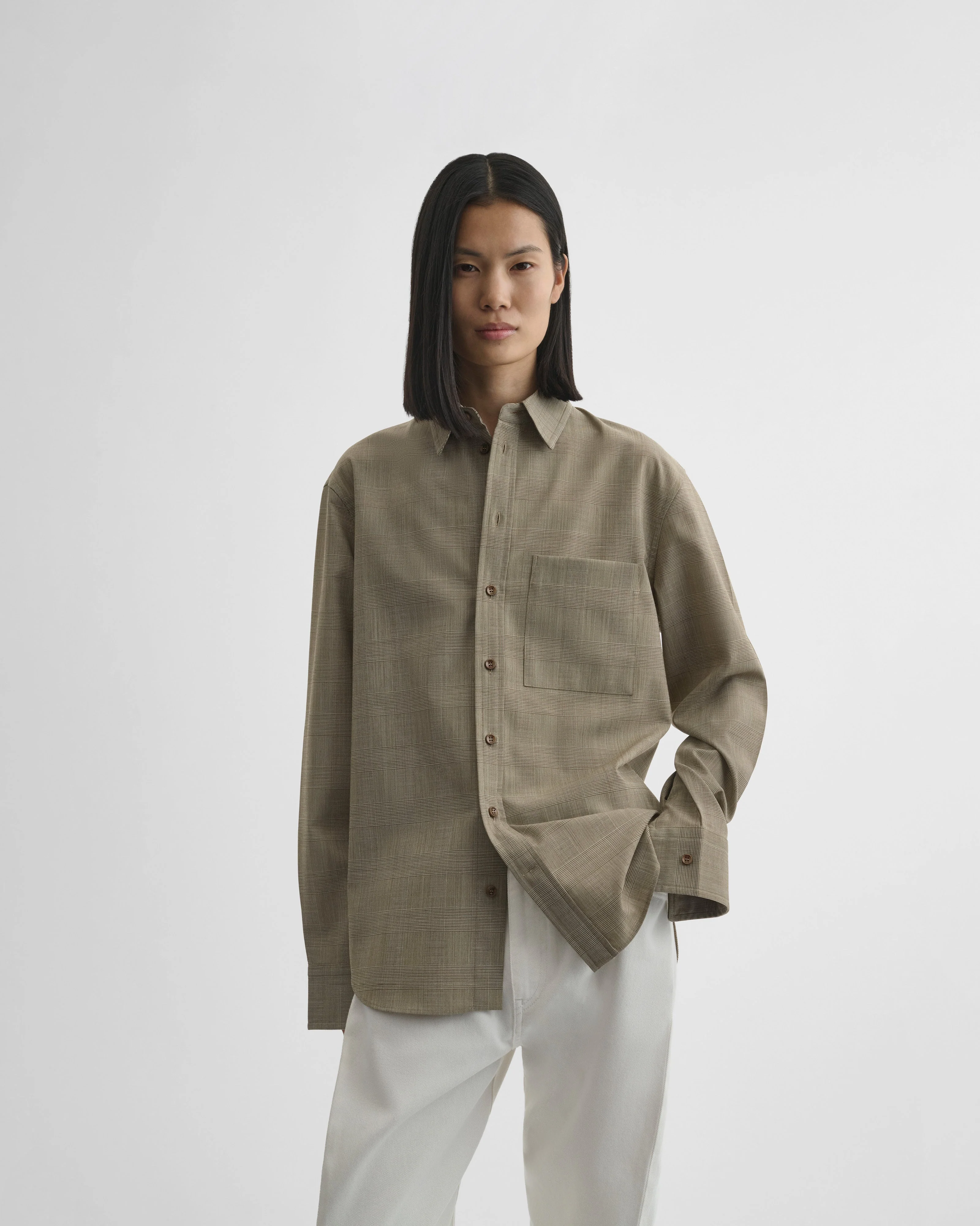 CLASSIC SHIRT | brown-beige wool - Image 4