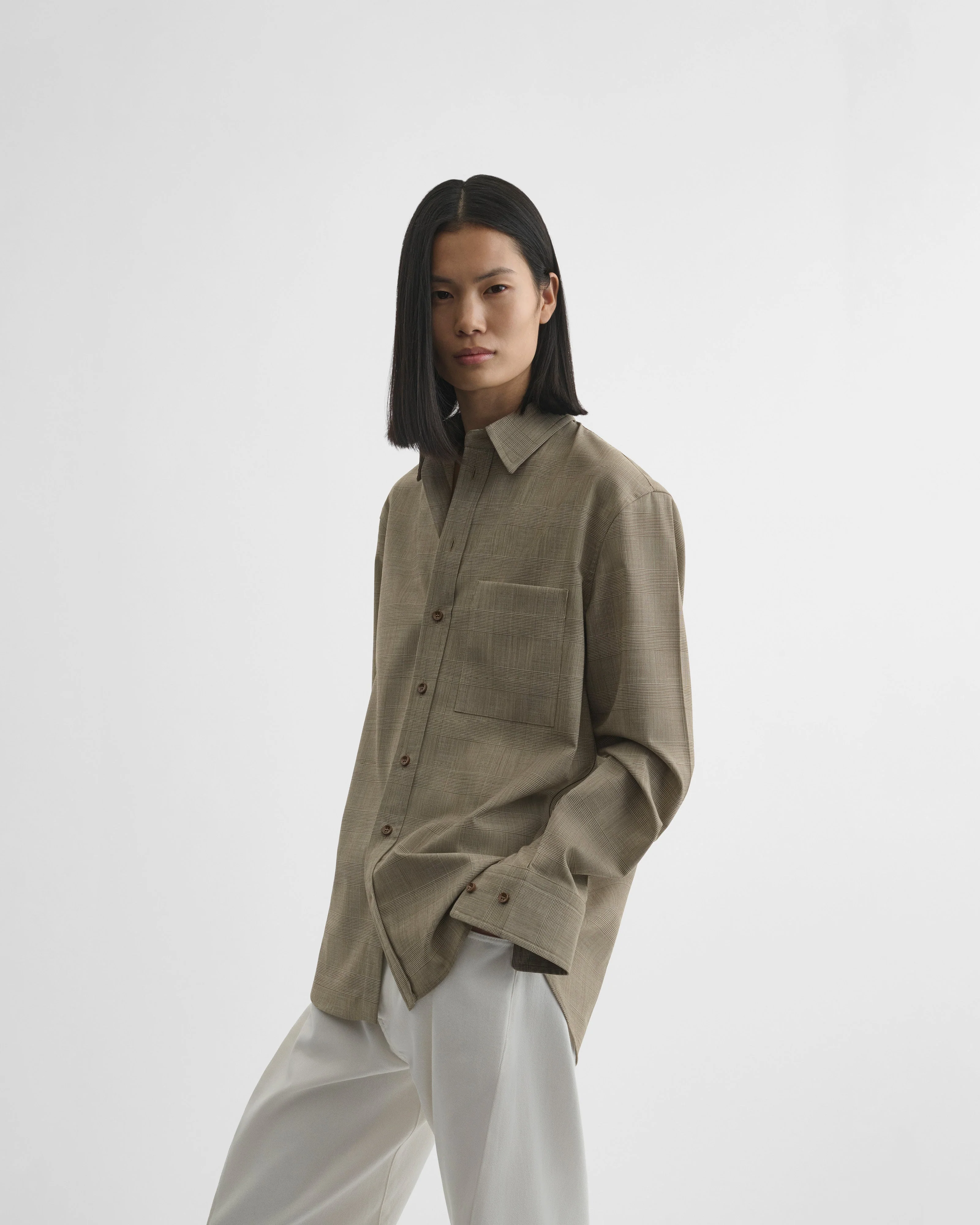 CLASSIC SHIRT | brown-beige wool - Image 5