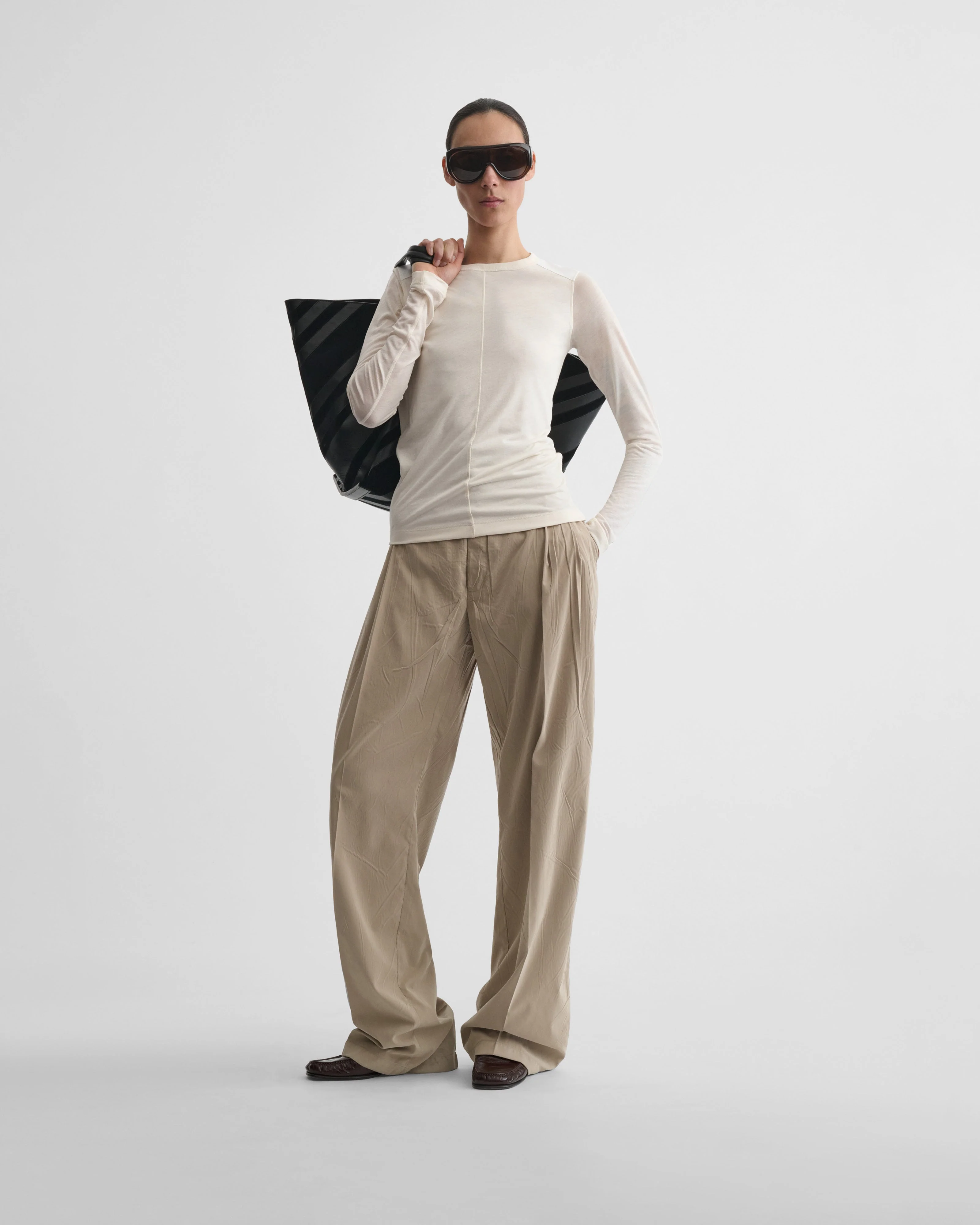 CREW NECK TOP | cream cotton - Image 3