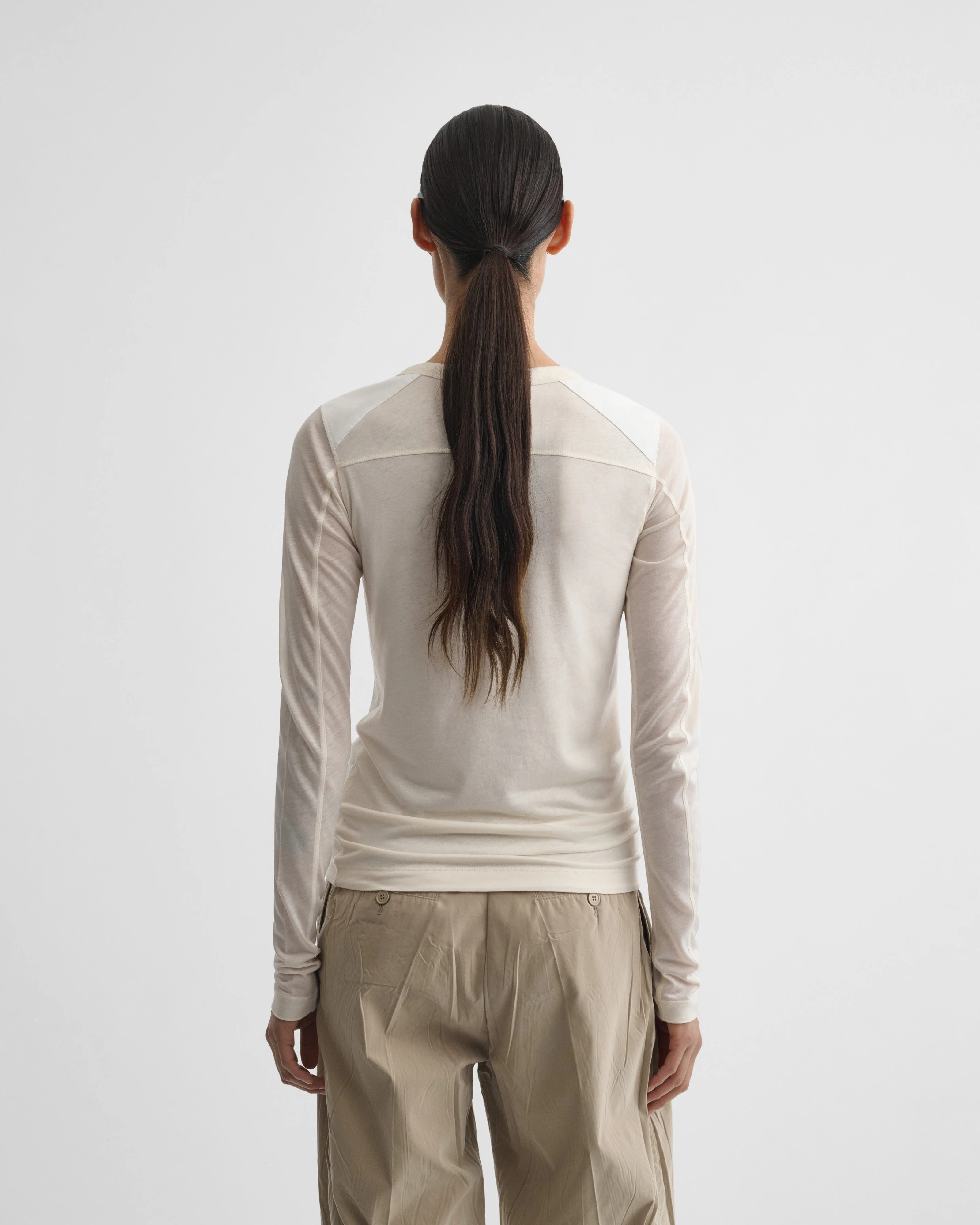 CREW NECK TOP | cream cotton - Image 4