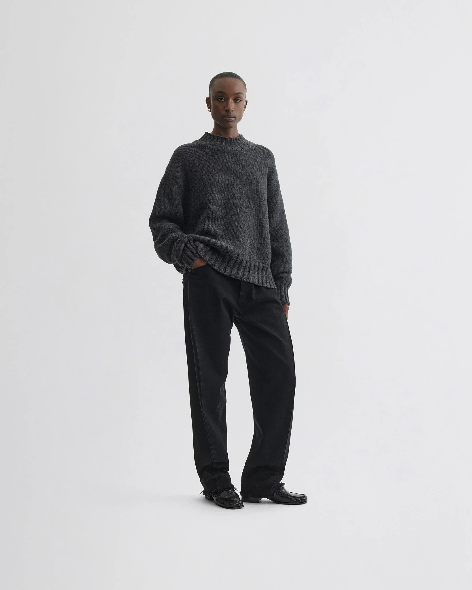 CREWNECK JUMPER | grey cashmere - Image 3