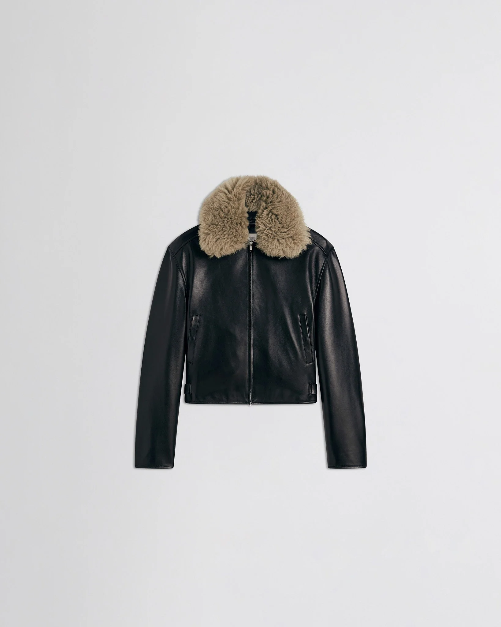 CROPPED AVIATOR JACKET | black leather