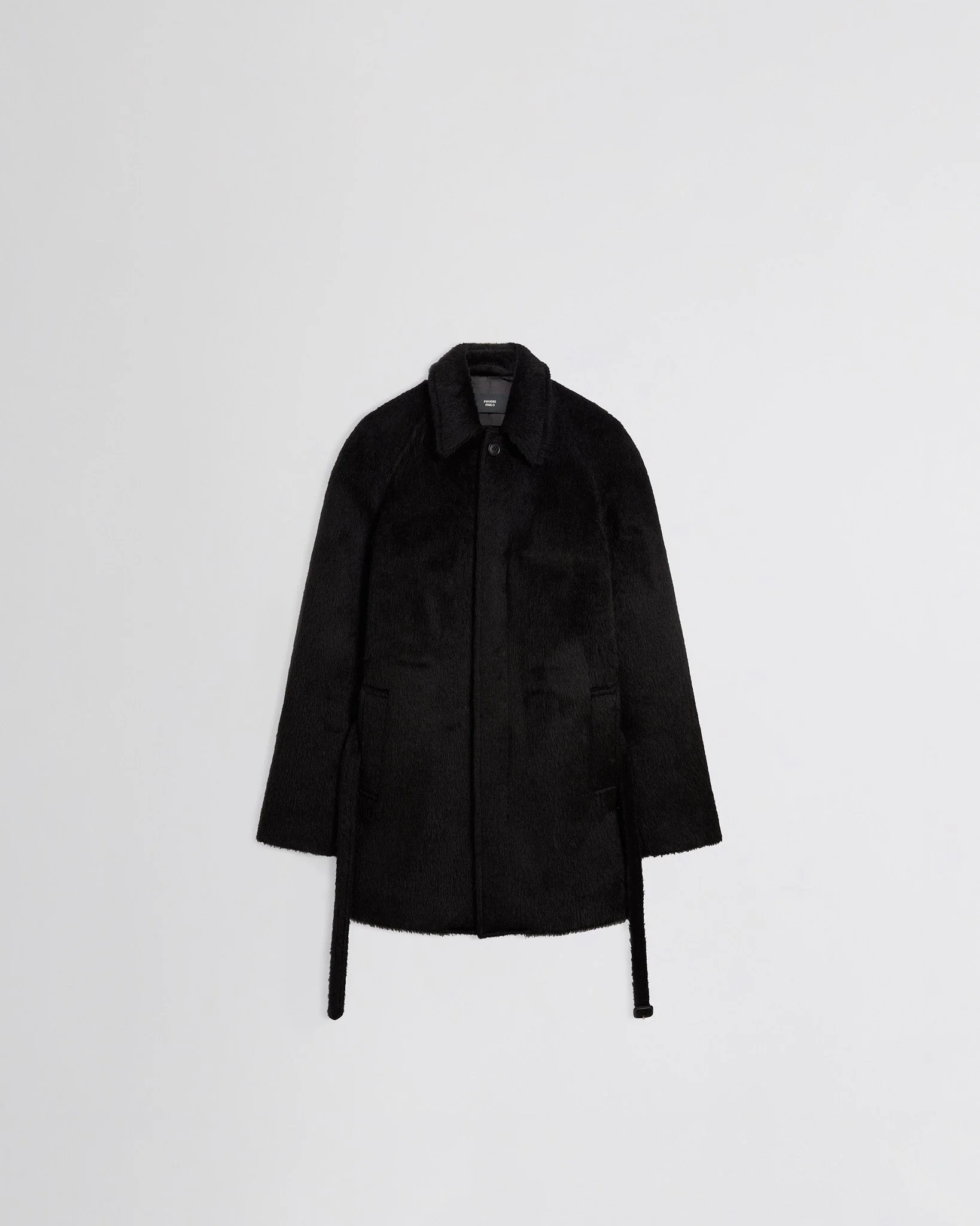 CROPPED CAR COAT | black alpaca wool