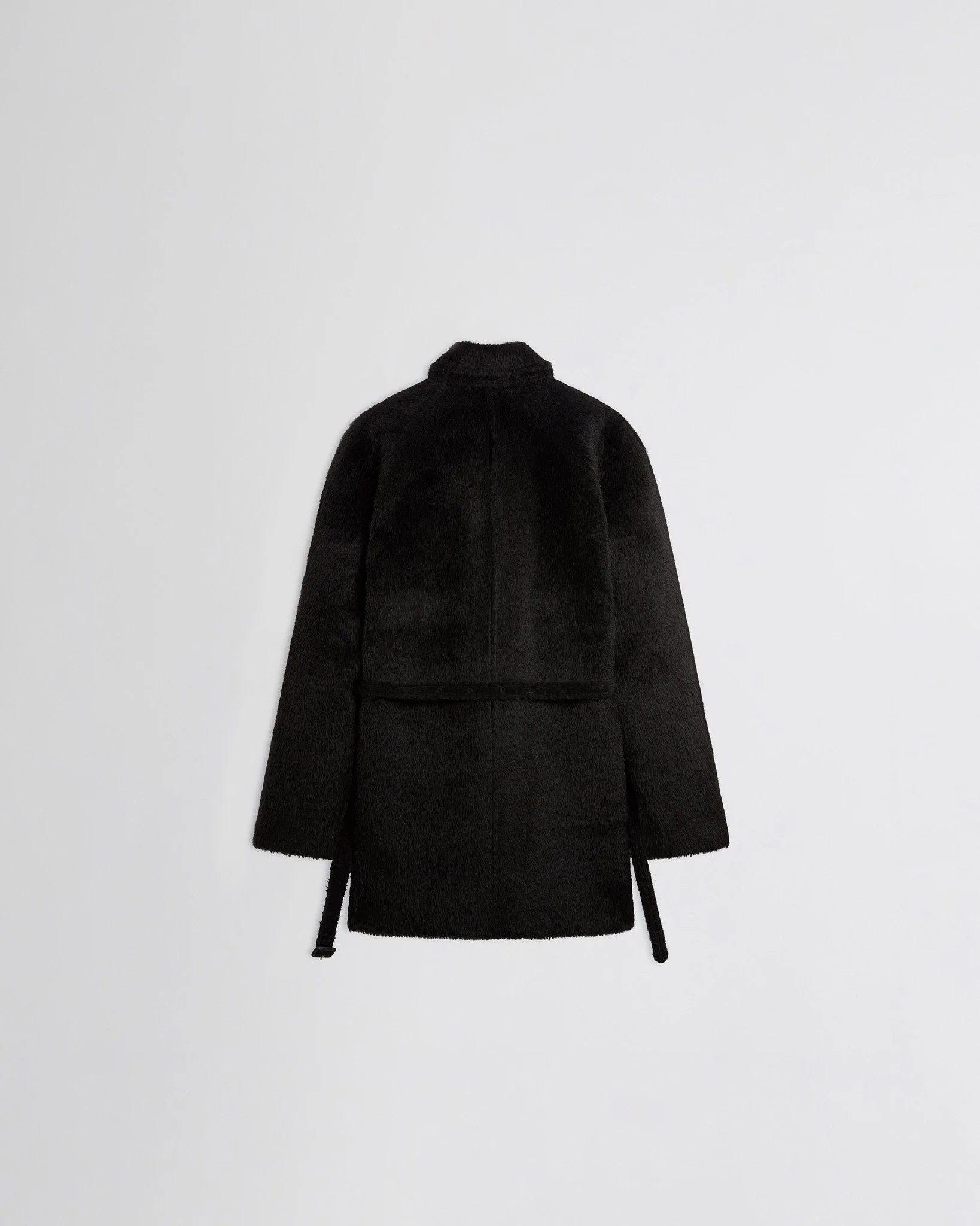 CROPPED CAR COAT | black alpaca wool - Image 2