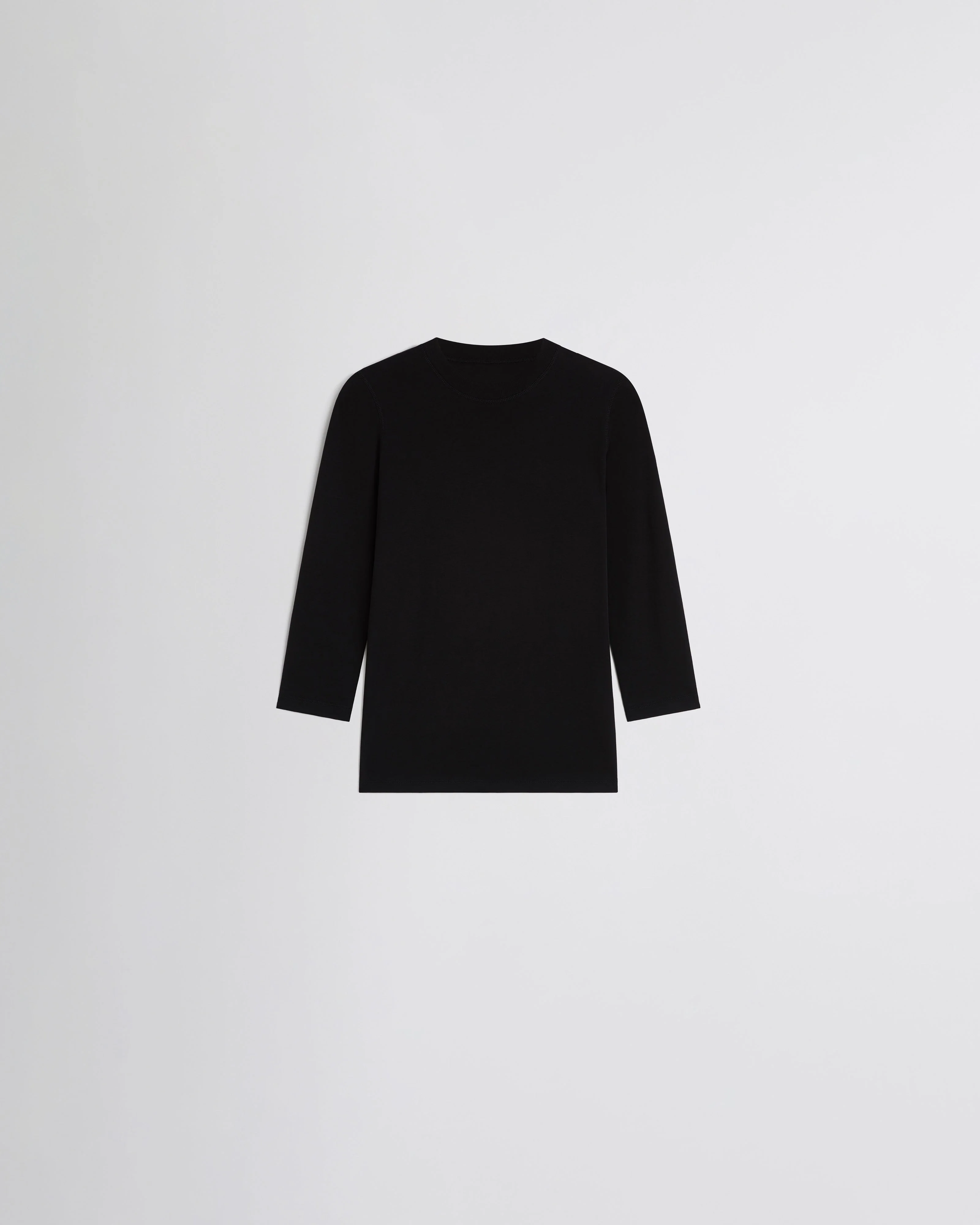 CROPPED SLEEVE TEE | black cotton