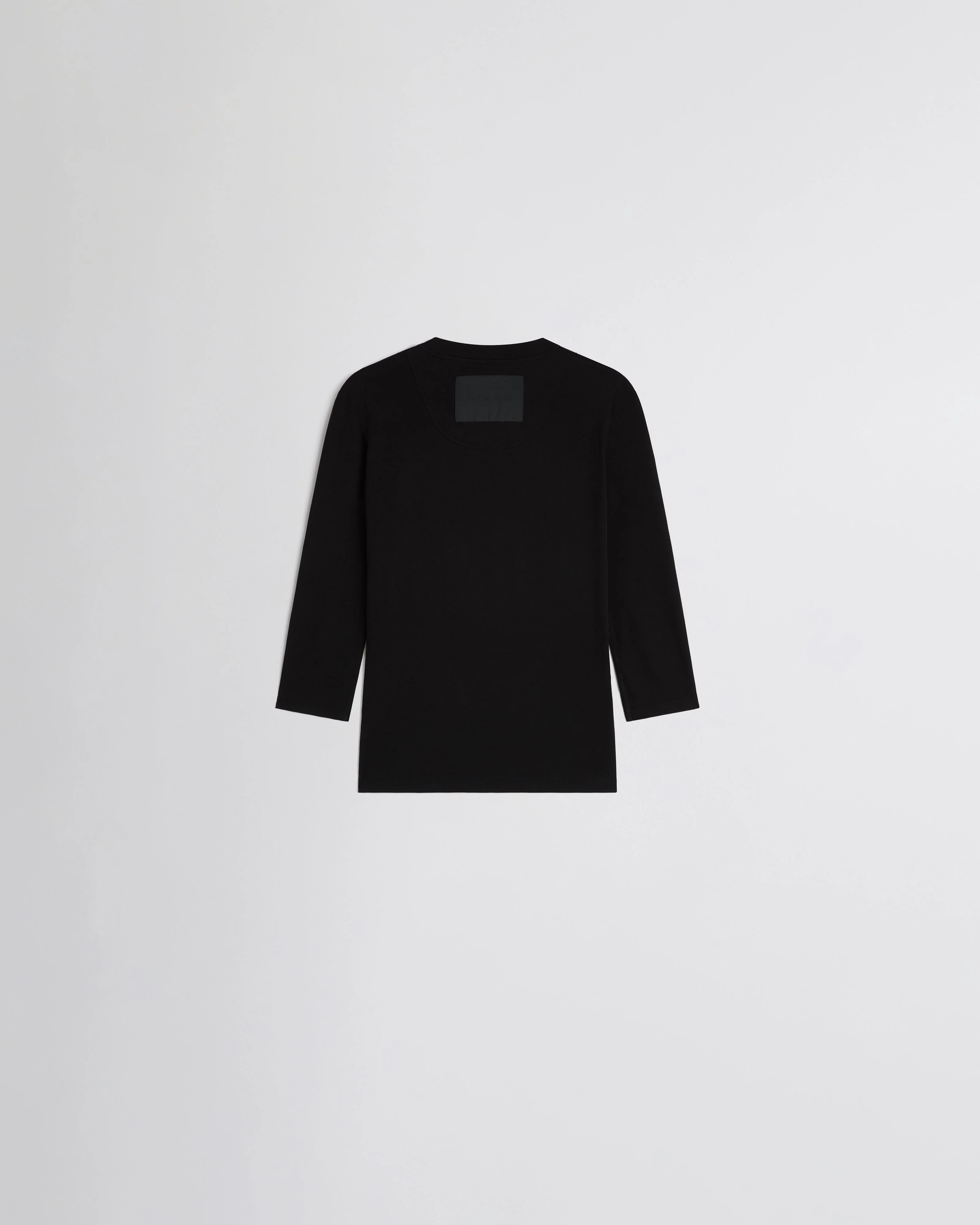 CROPPED SLEEVE TEE | black cotton - Image 2
