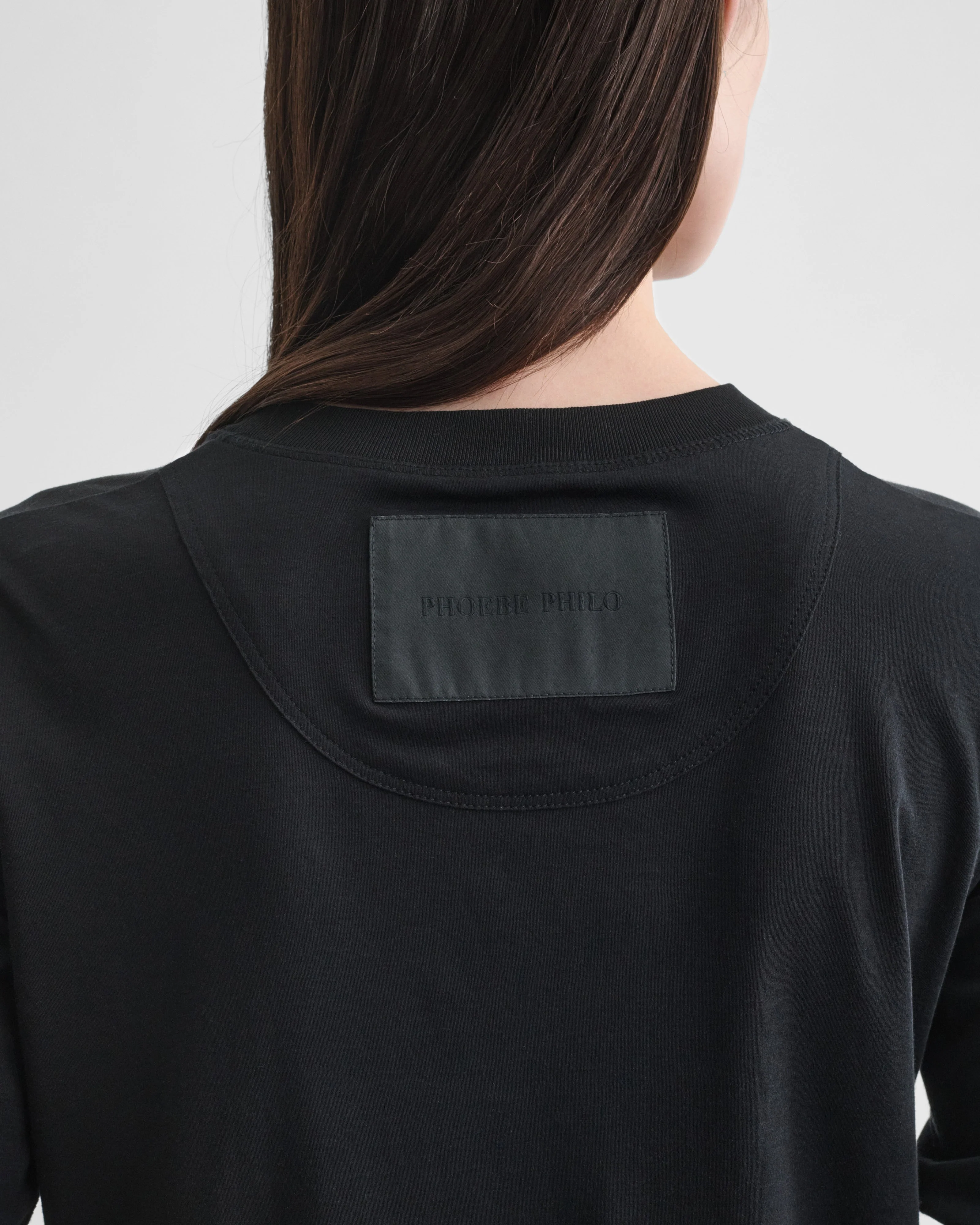 CROPPED SLEEVE TEE | black cotton - Image 6