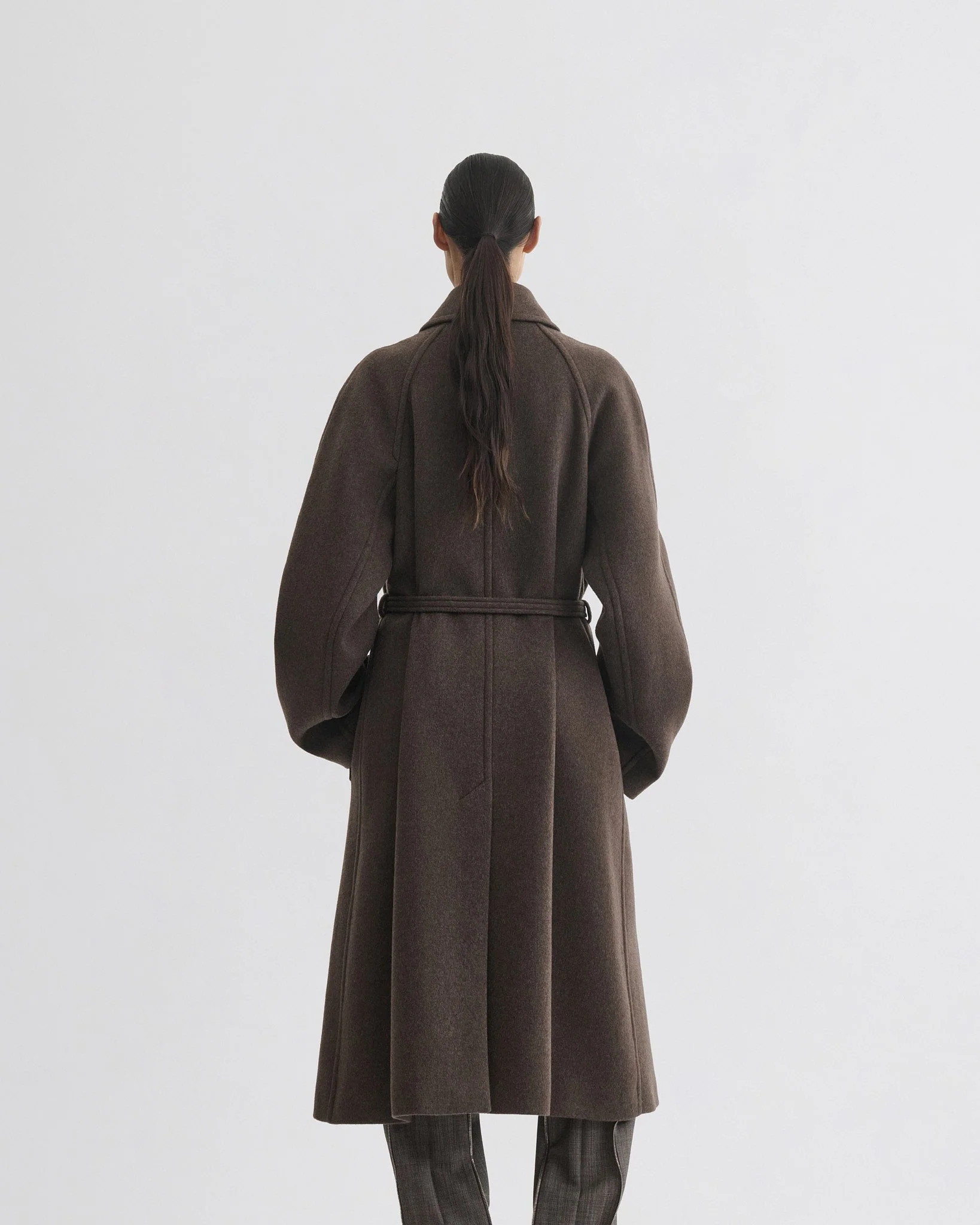 CURVE SHOULDER COAT | brown cashmere - Image 5