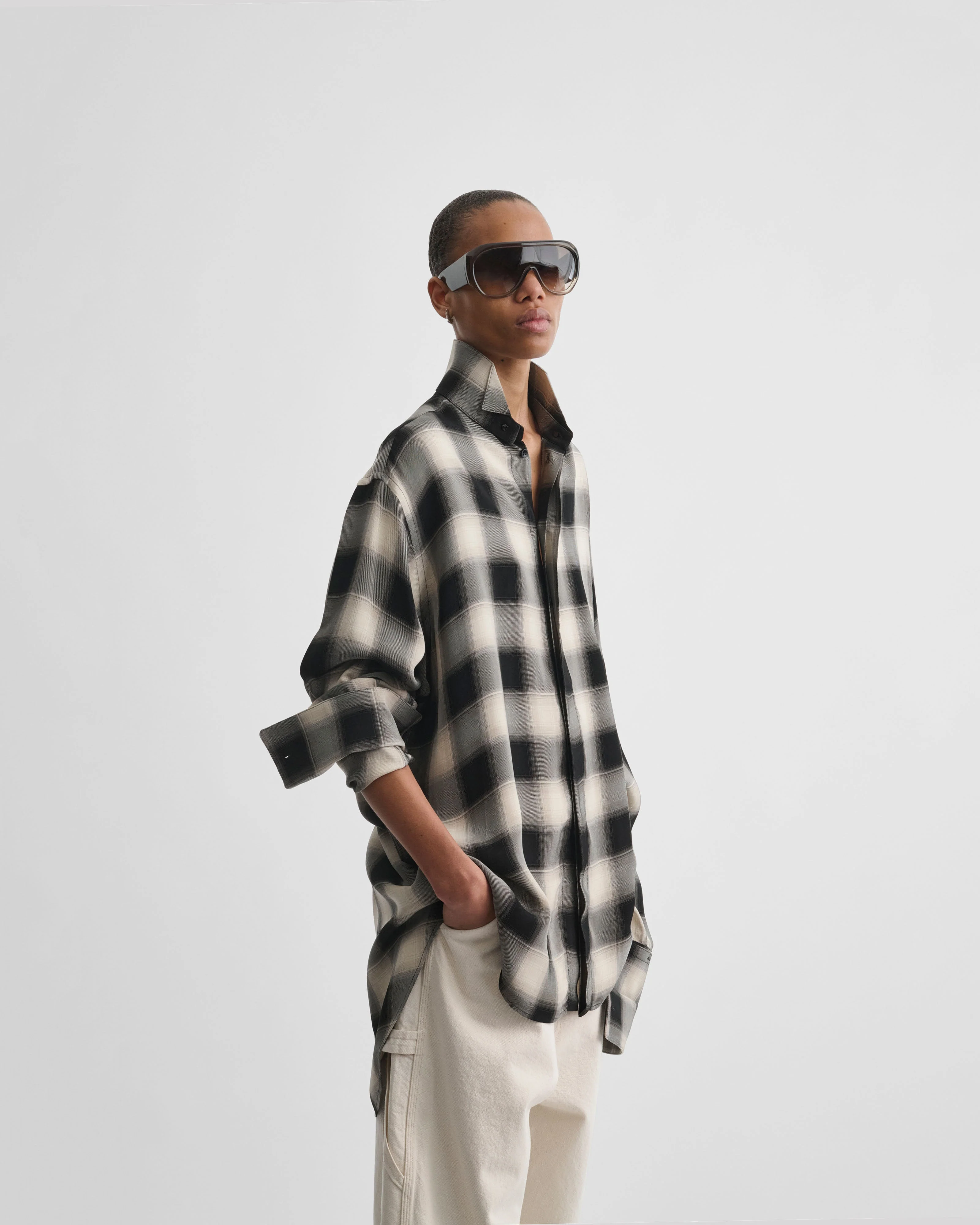 CUSTOM TUX SHIRT | b/b check viscose - Image 3