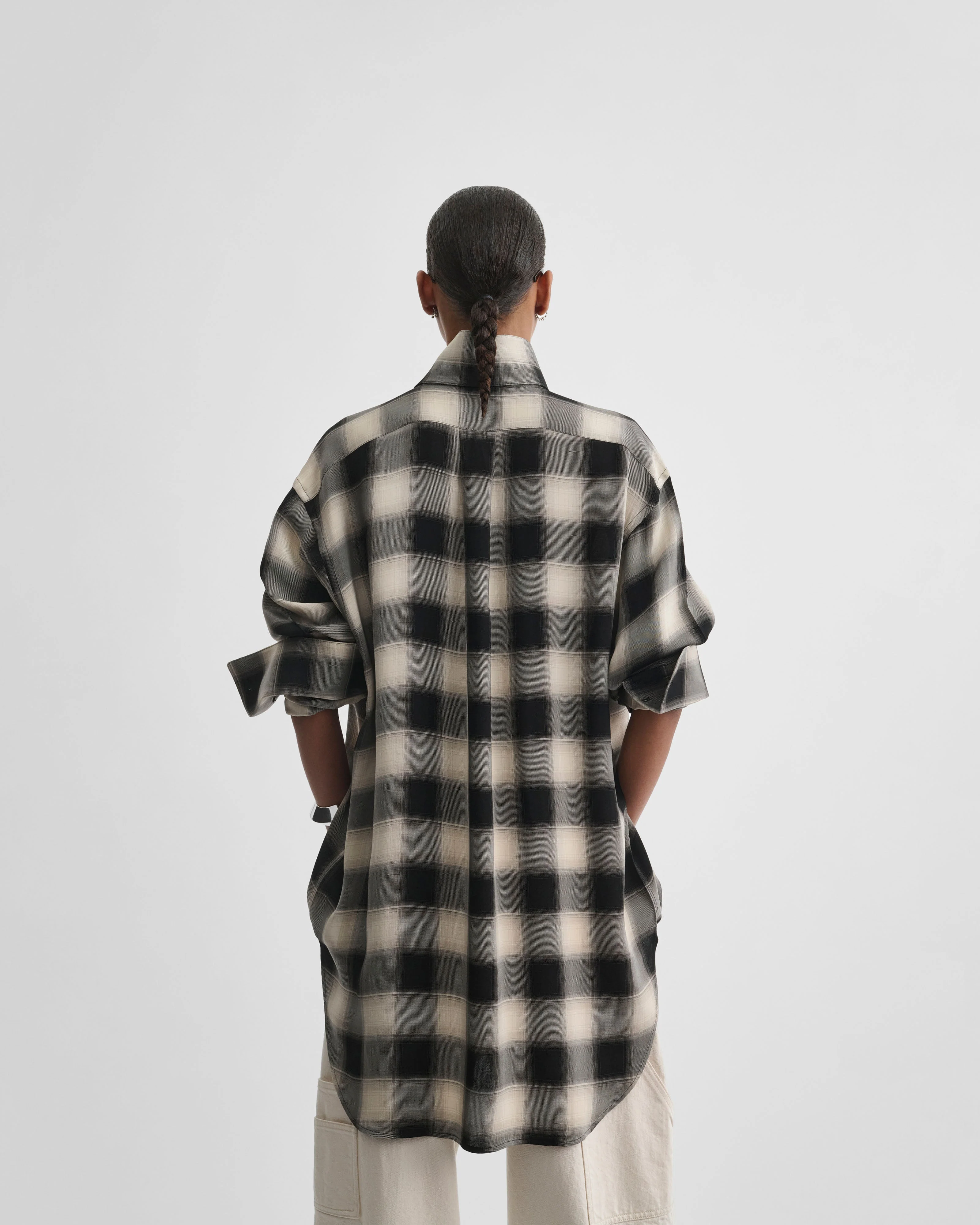 CUSTOM TUX SHIRT | b/b check viscose - Image 4