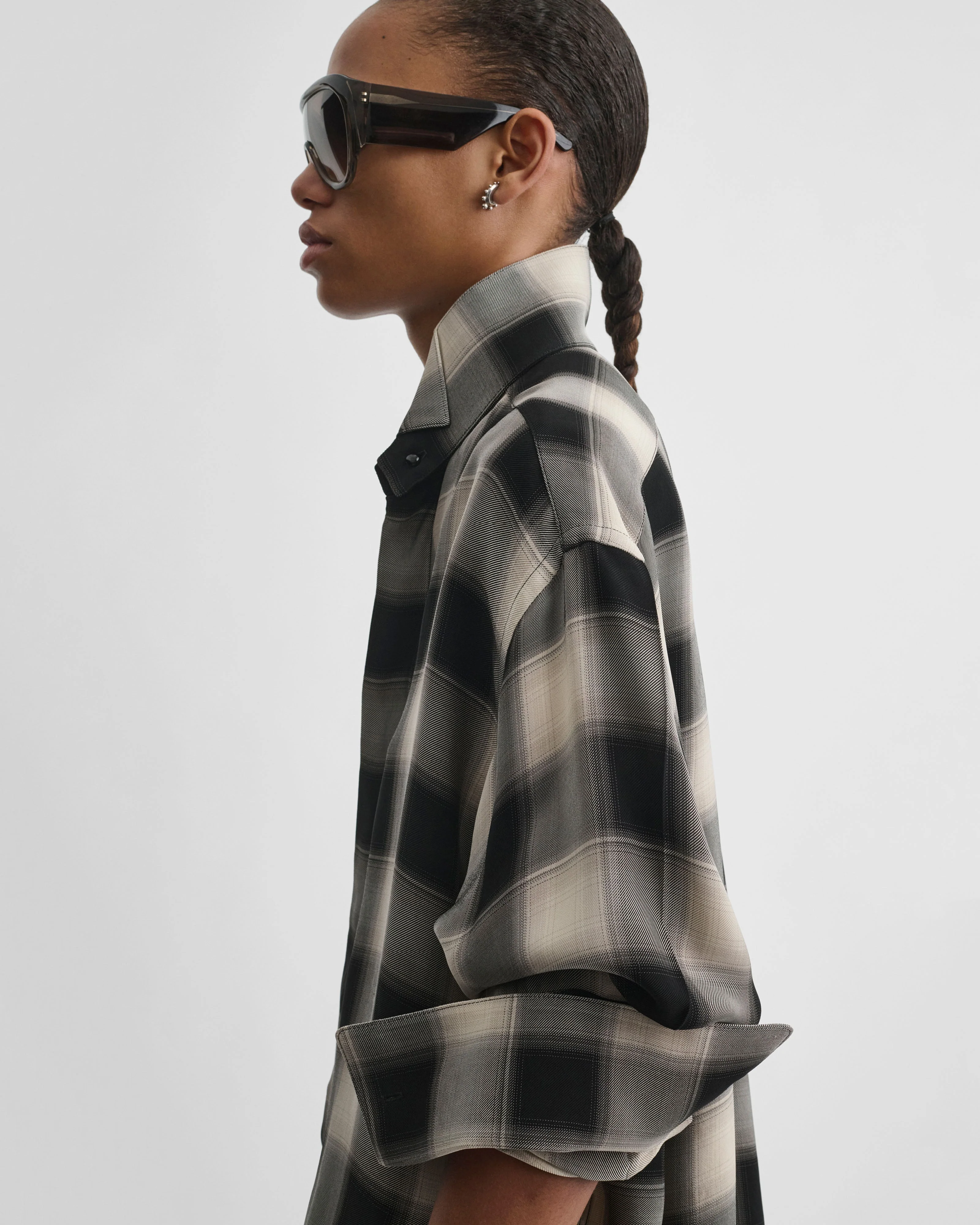 CUSTOM TUX SHIRT | b/b check viscose - Image 5