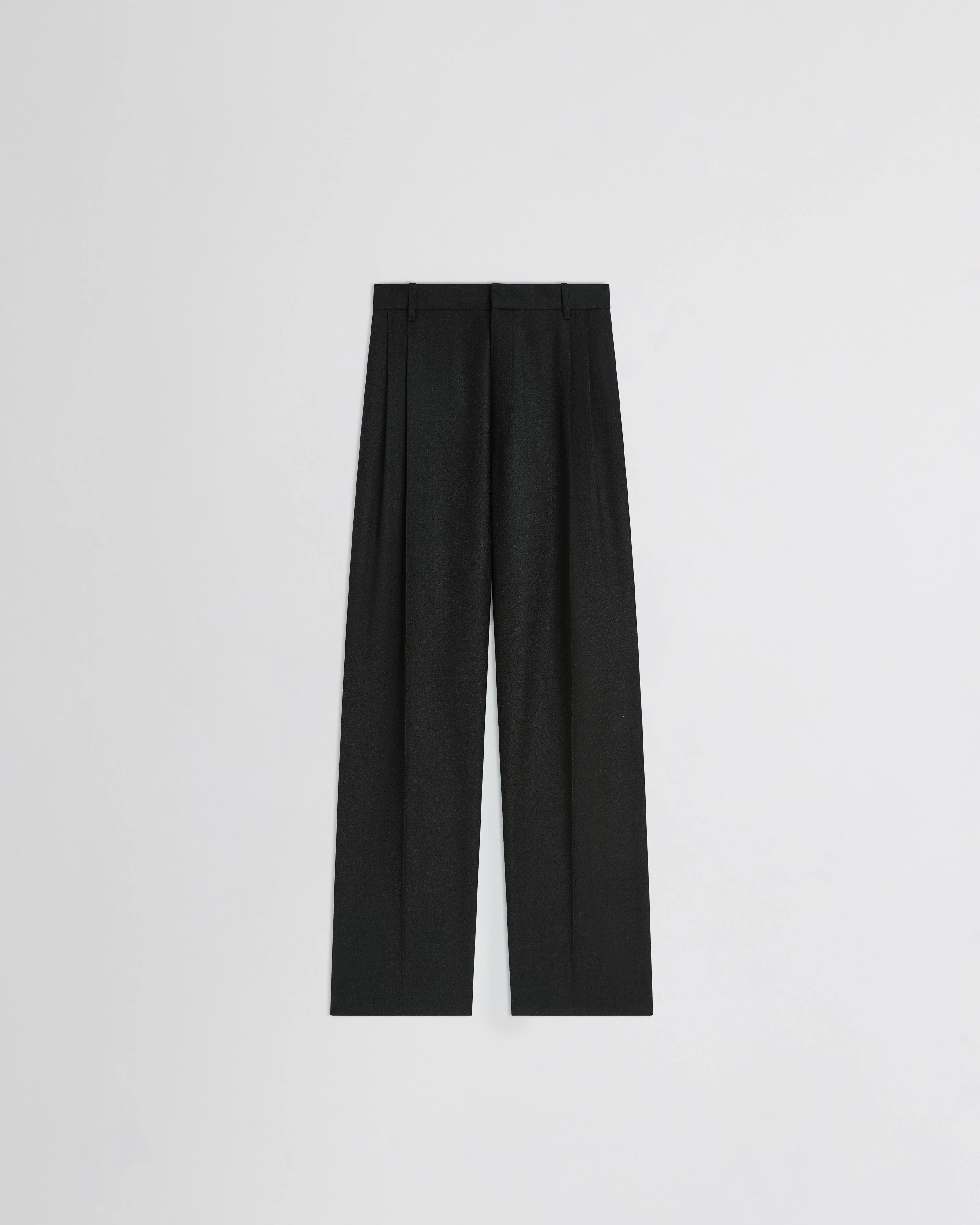 DOUBLE PLEAT TROUSERS | charcoal wool