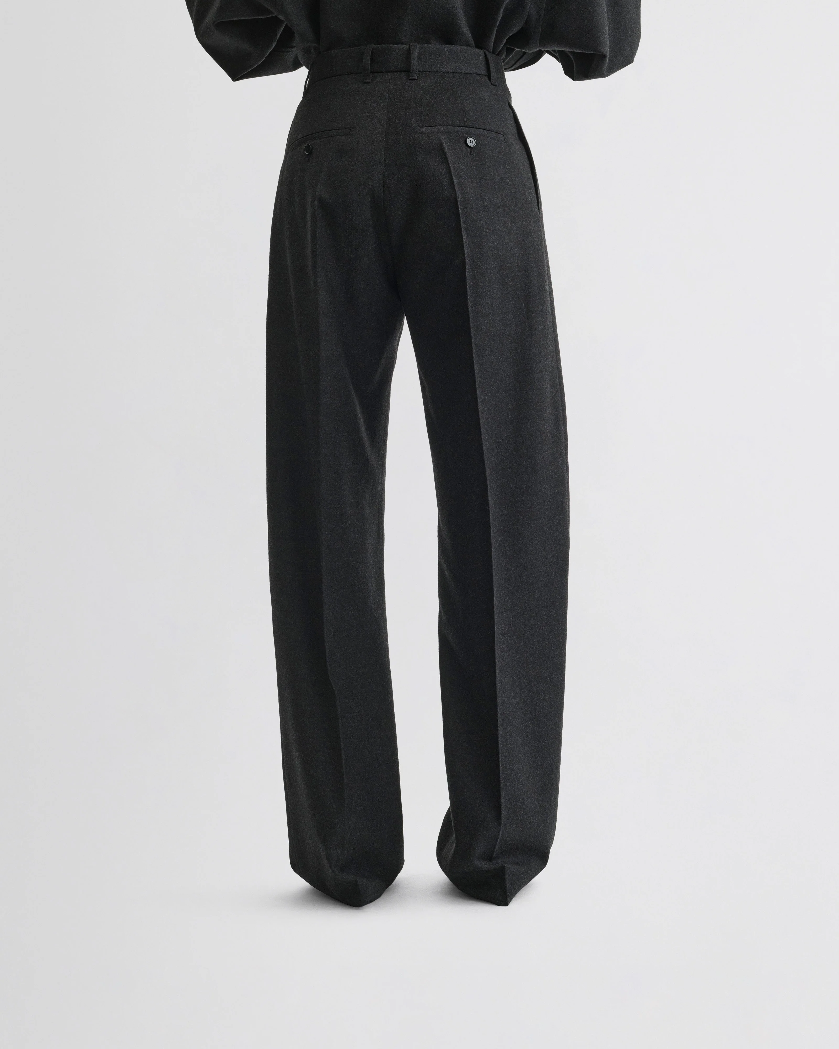 DOUBLE PLEAT TROUSERS | charcoal wool - Image 6