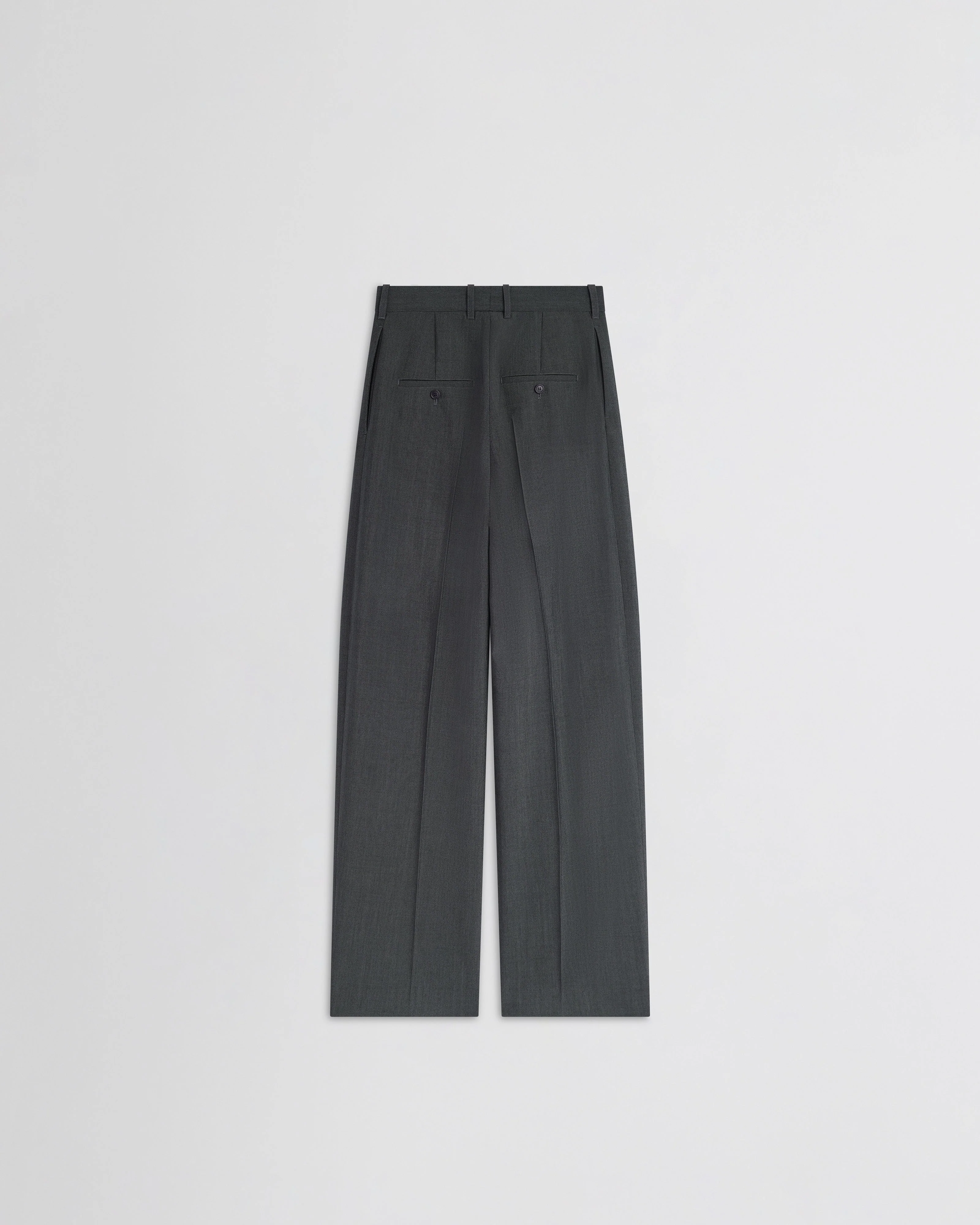 DOUBLE PLEAT TROUSERS | grey mélange wool - Image 2