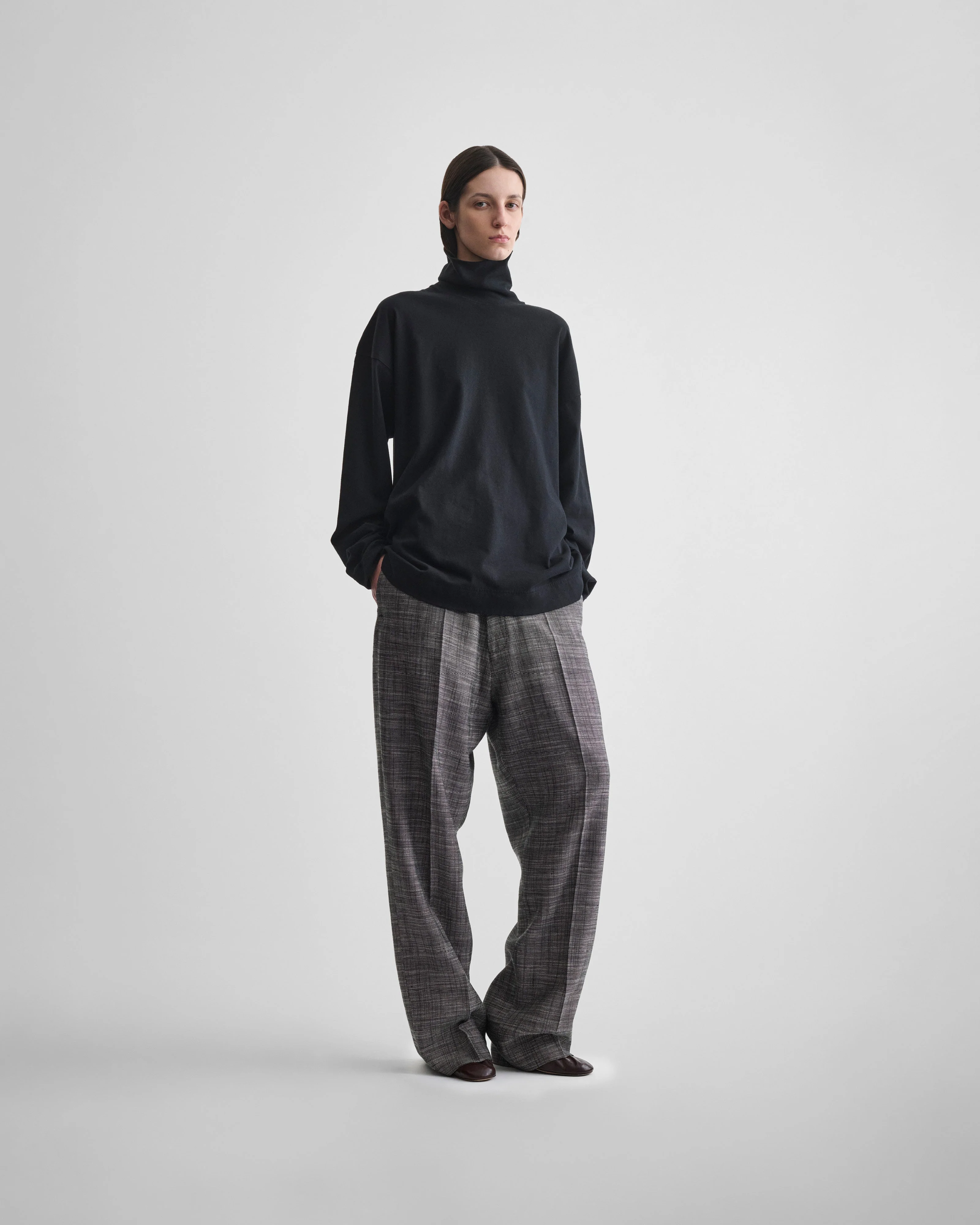 DROP TROUSERS | blue grey melange silk linen - Image 3