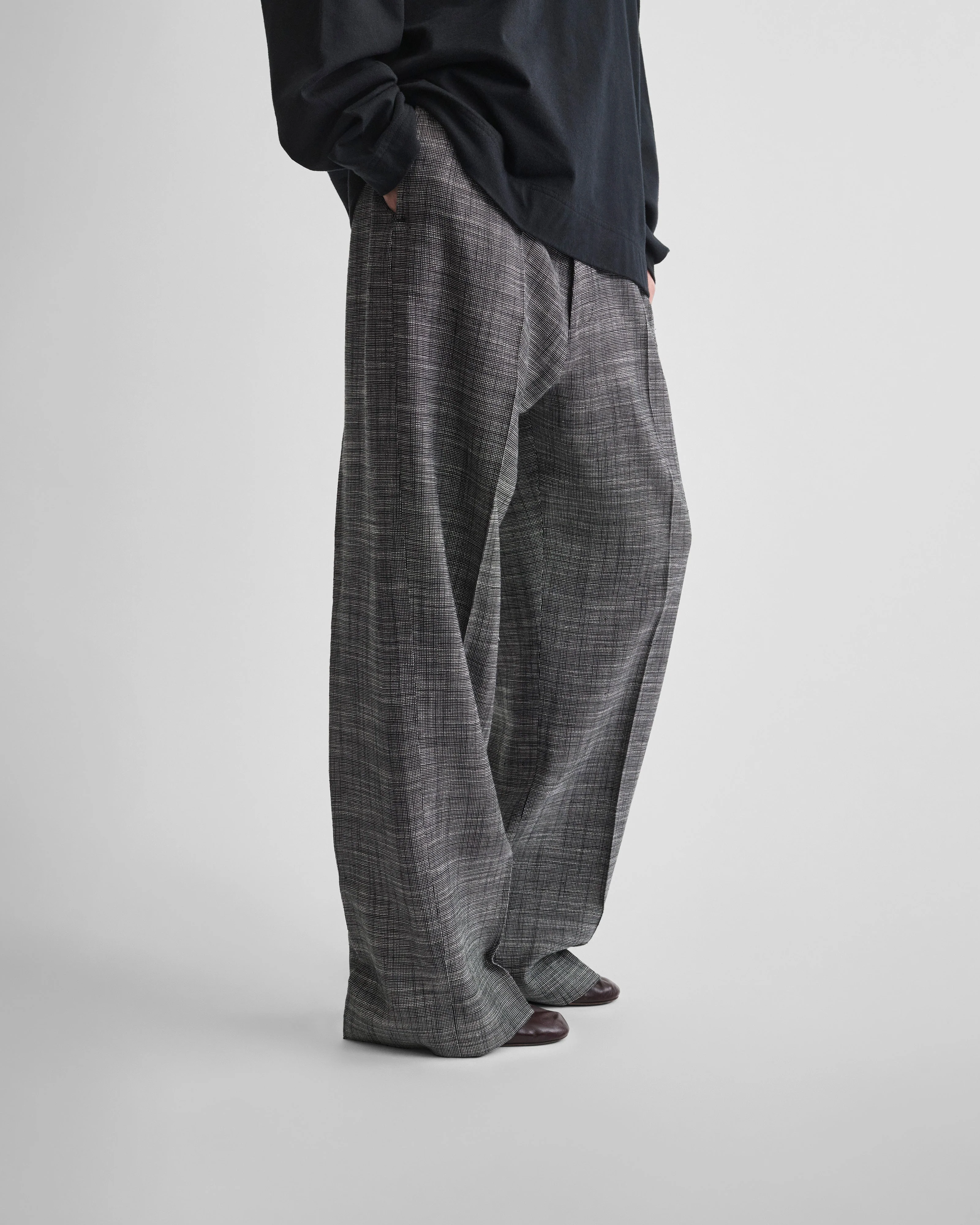 DROP TROUSERS | blue grey melange silk linen - Image 4