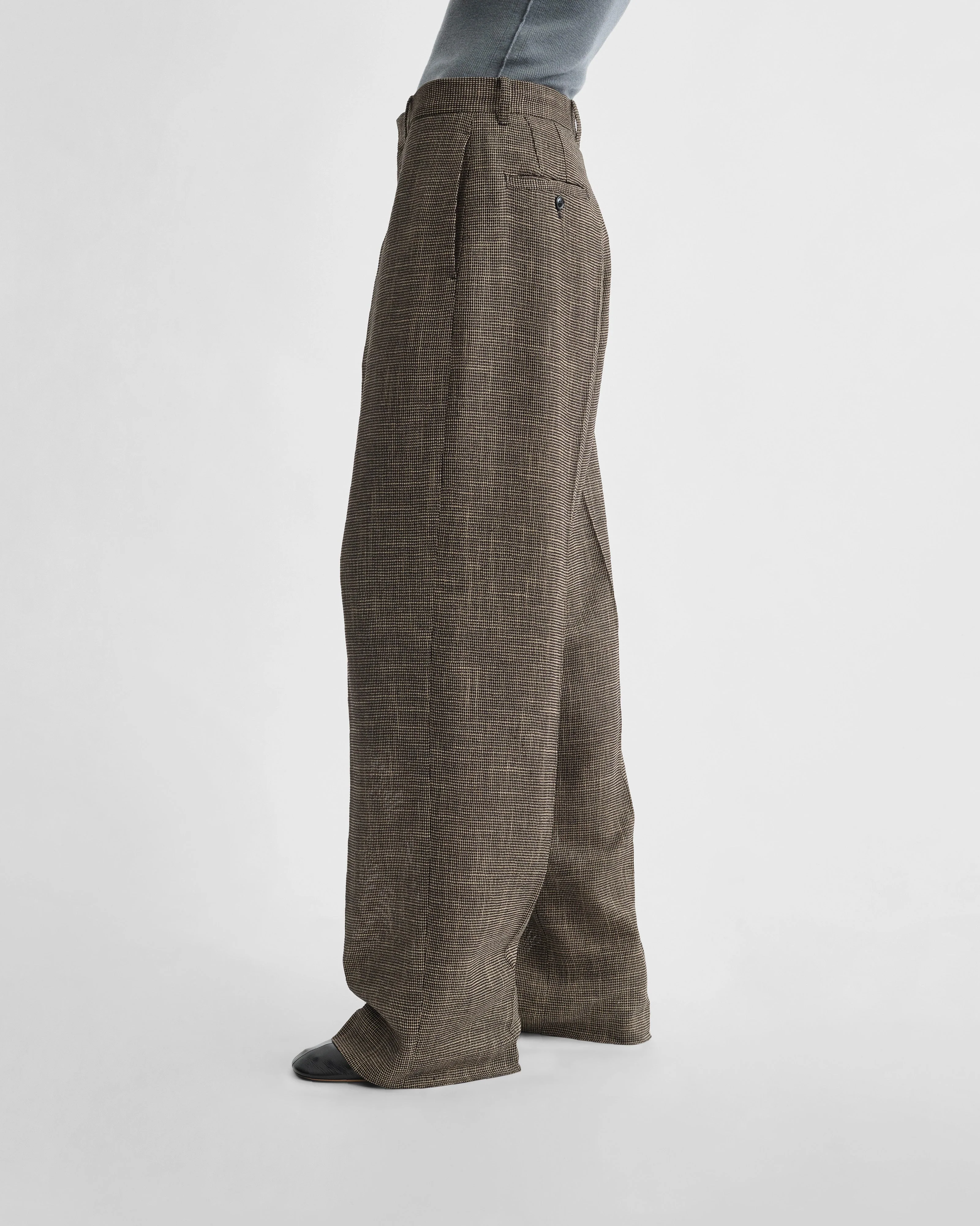 DROP TROUSERS | salt and pepper melange woven viscose - Image 5
