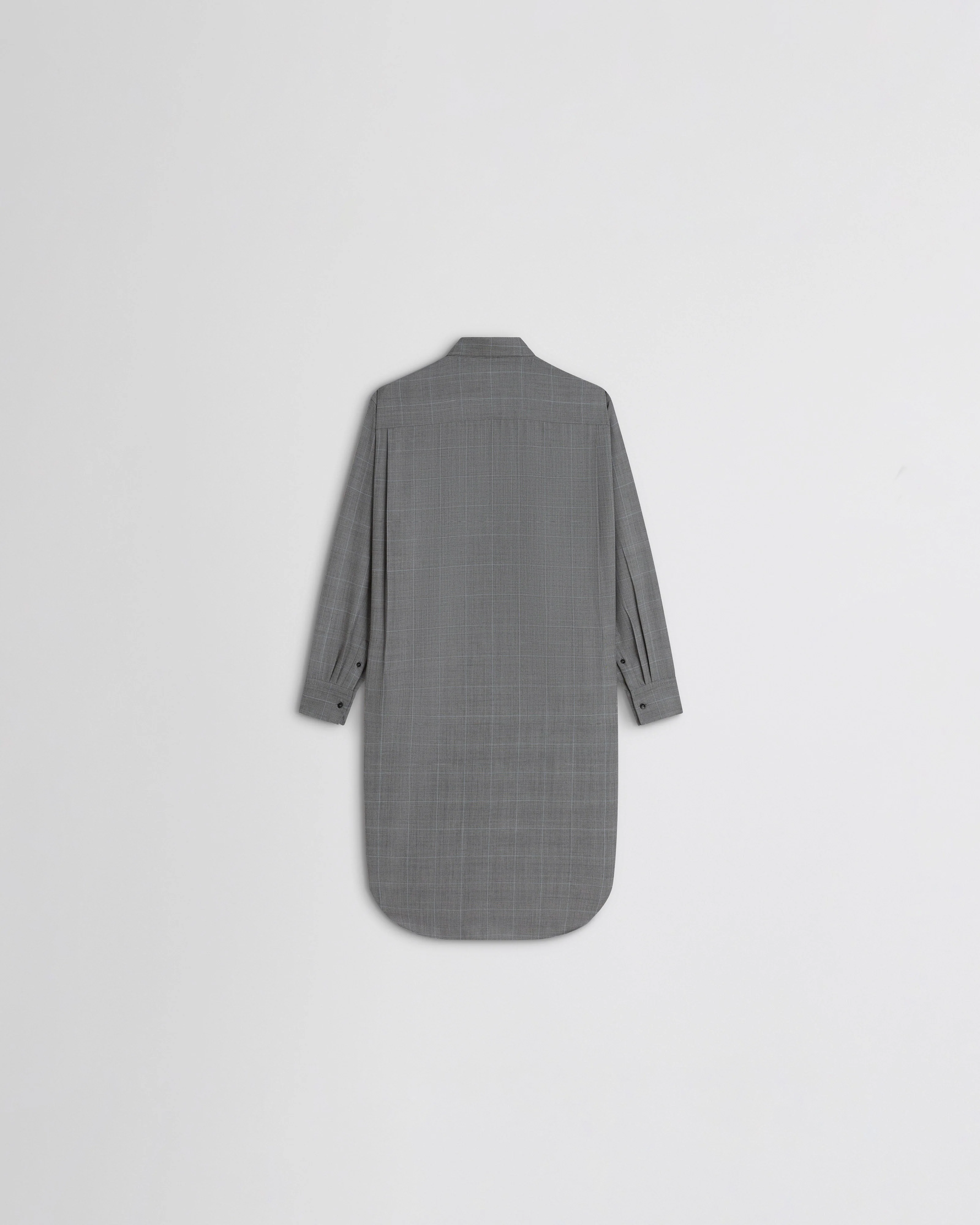 ELONGATED SHIRT | black-blue wool - Image 2