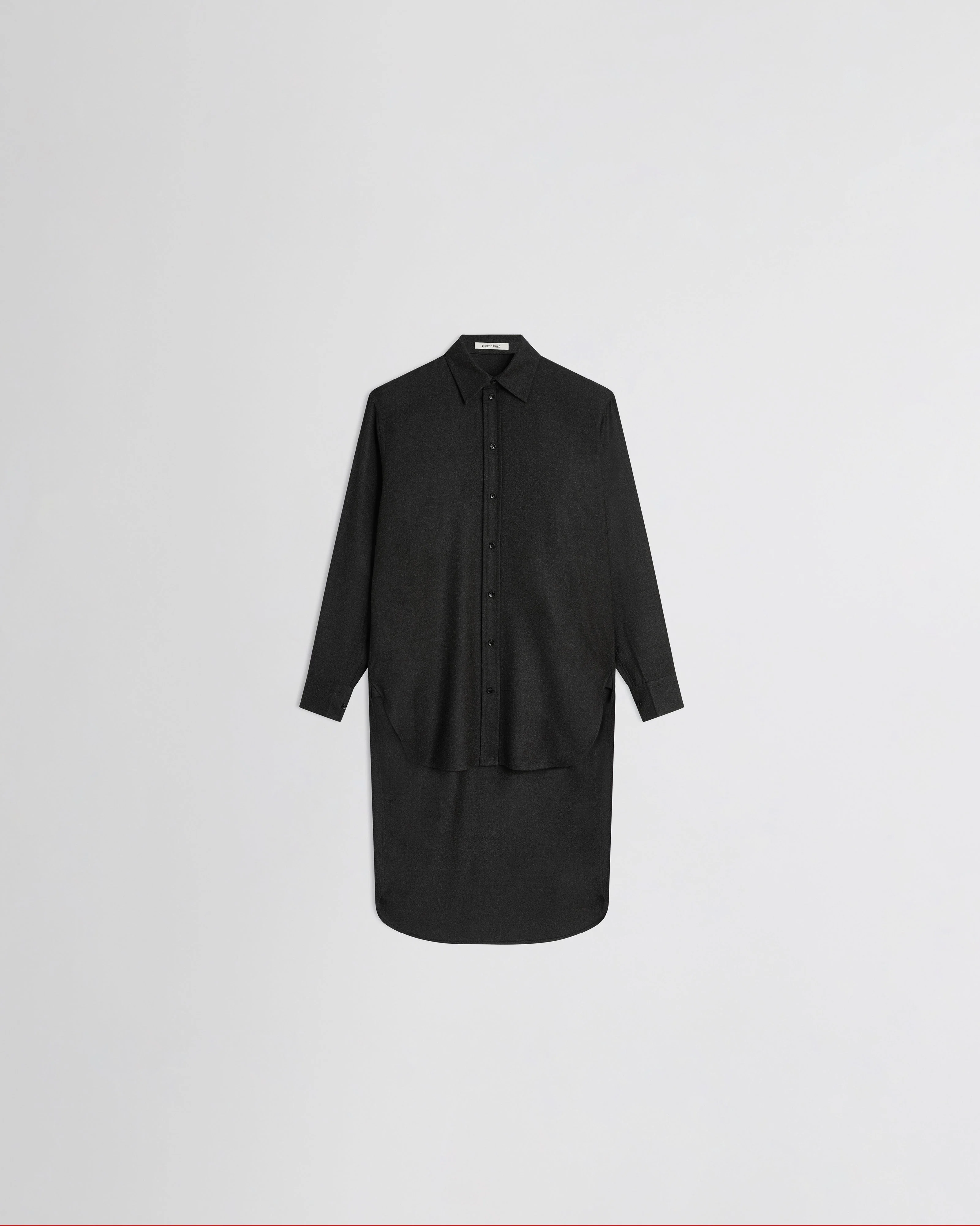 ELONGATED SHIRT | charcoal wool
