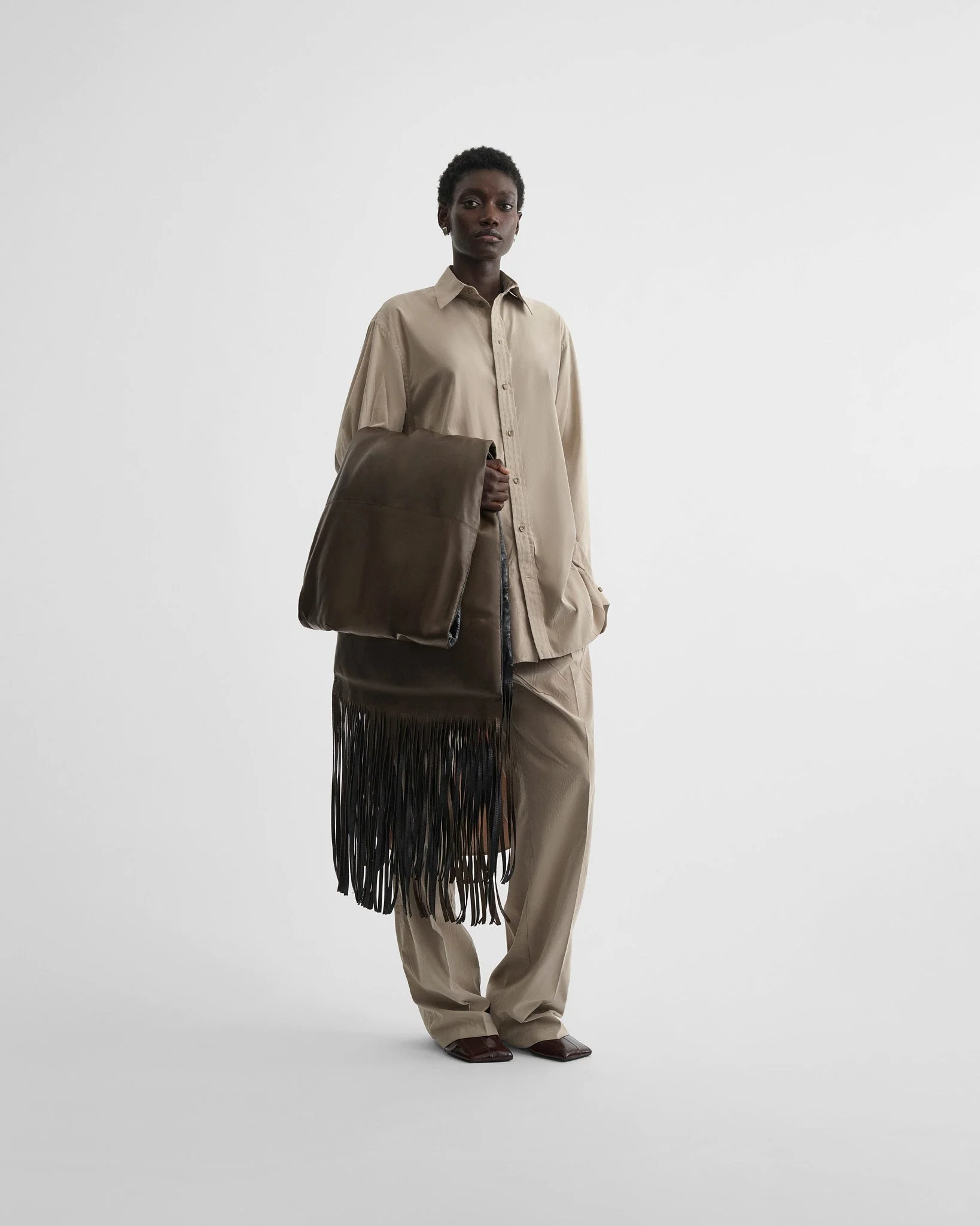 ELONGATED SHIRT | trench poly-twill - Image 3