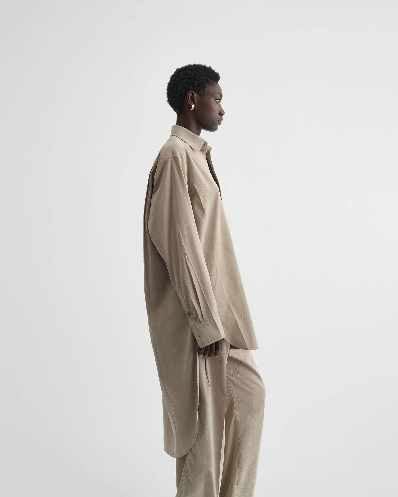 ELONGATED SHIRT | trench poly-twill - Image 5