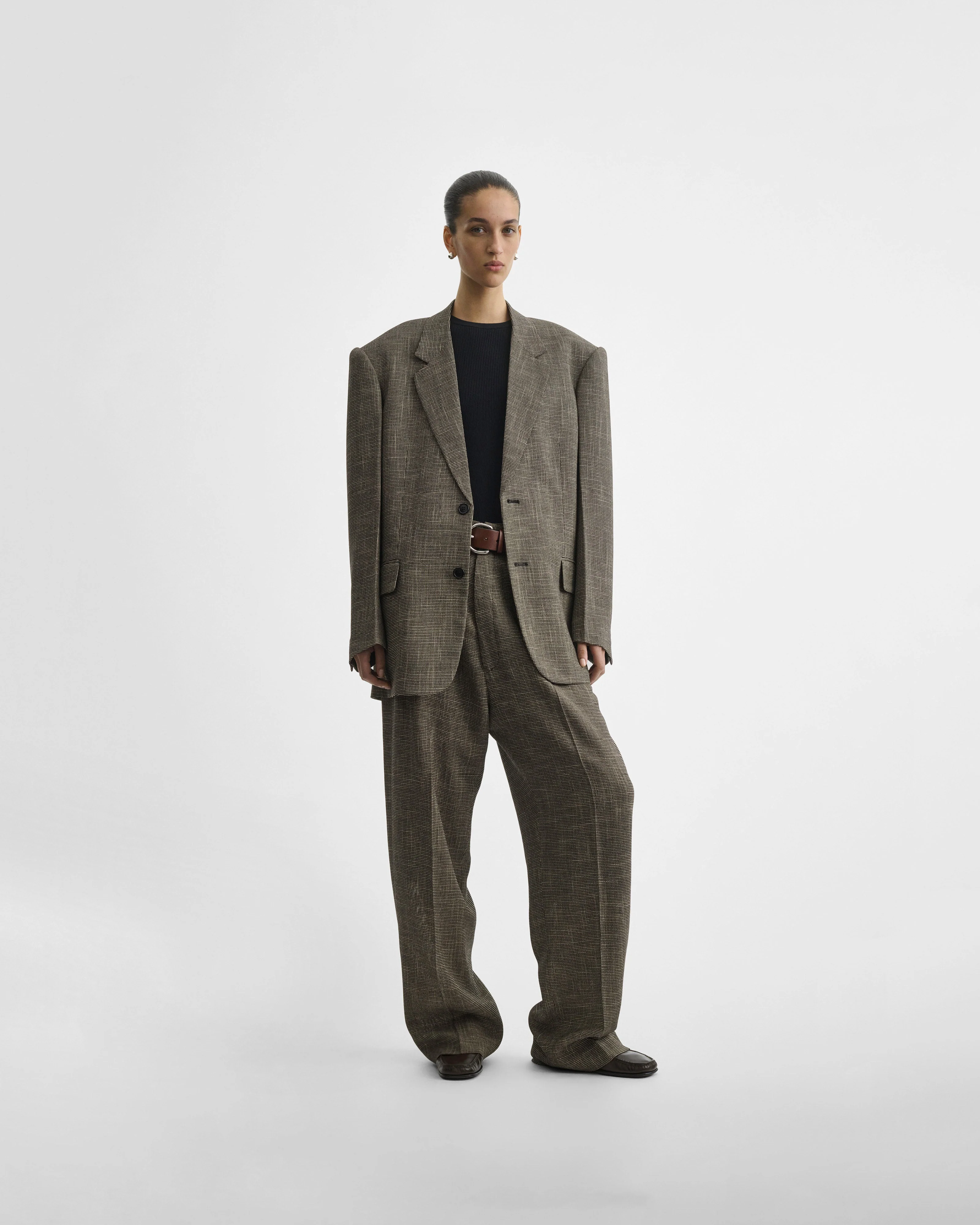 TAILORED JACKET | salt and pepper woven viscose - Image 3