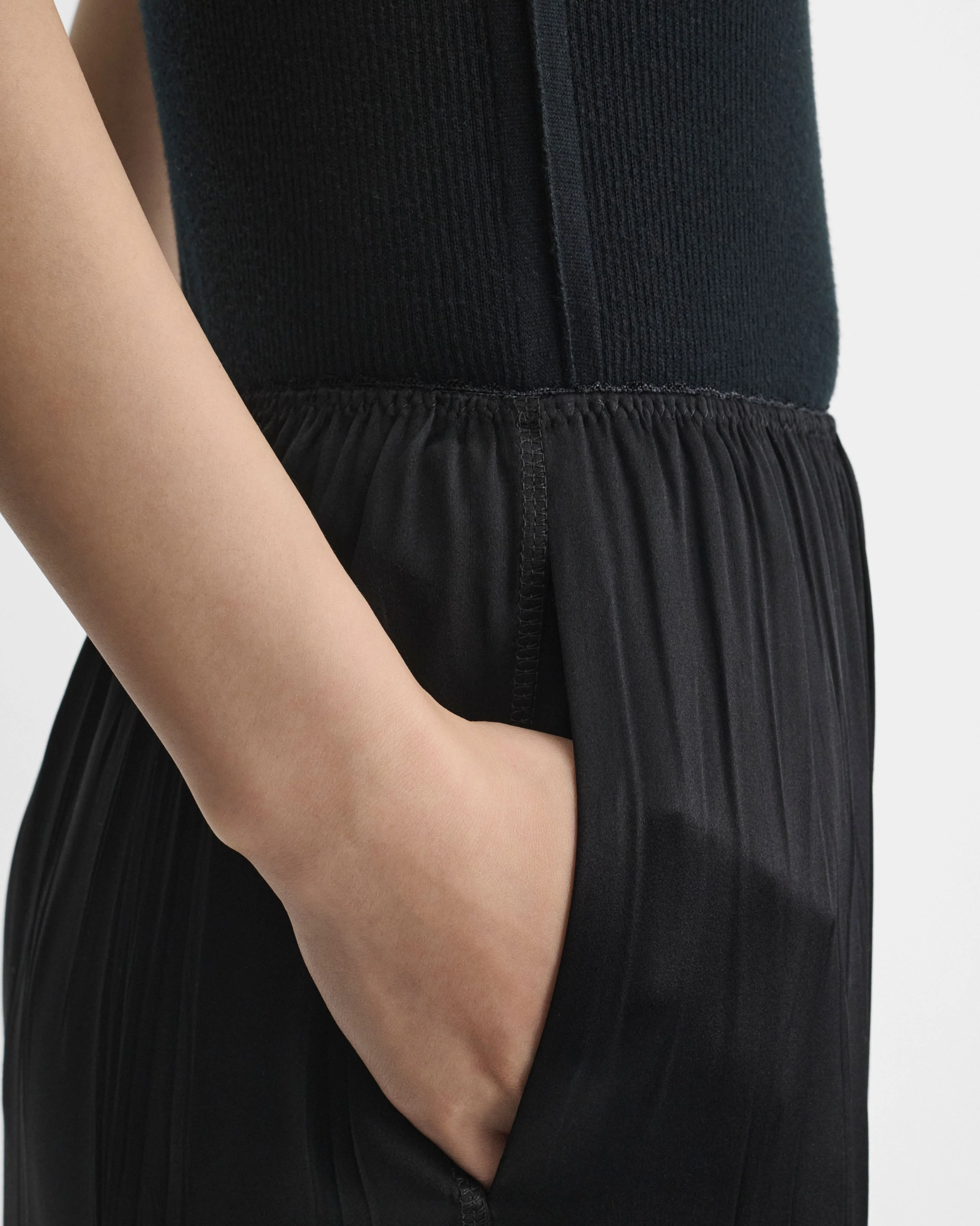 FRINGED SLIP SKIRT | black silk - Image 6