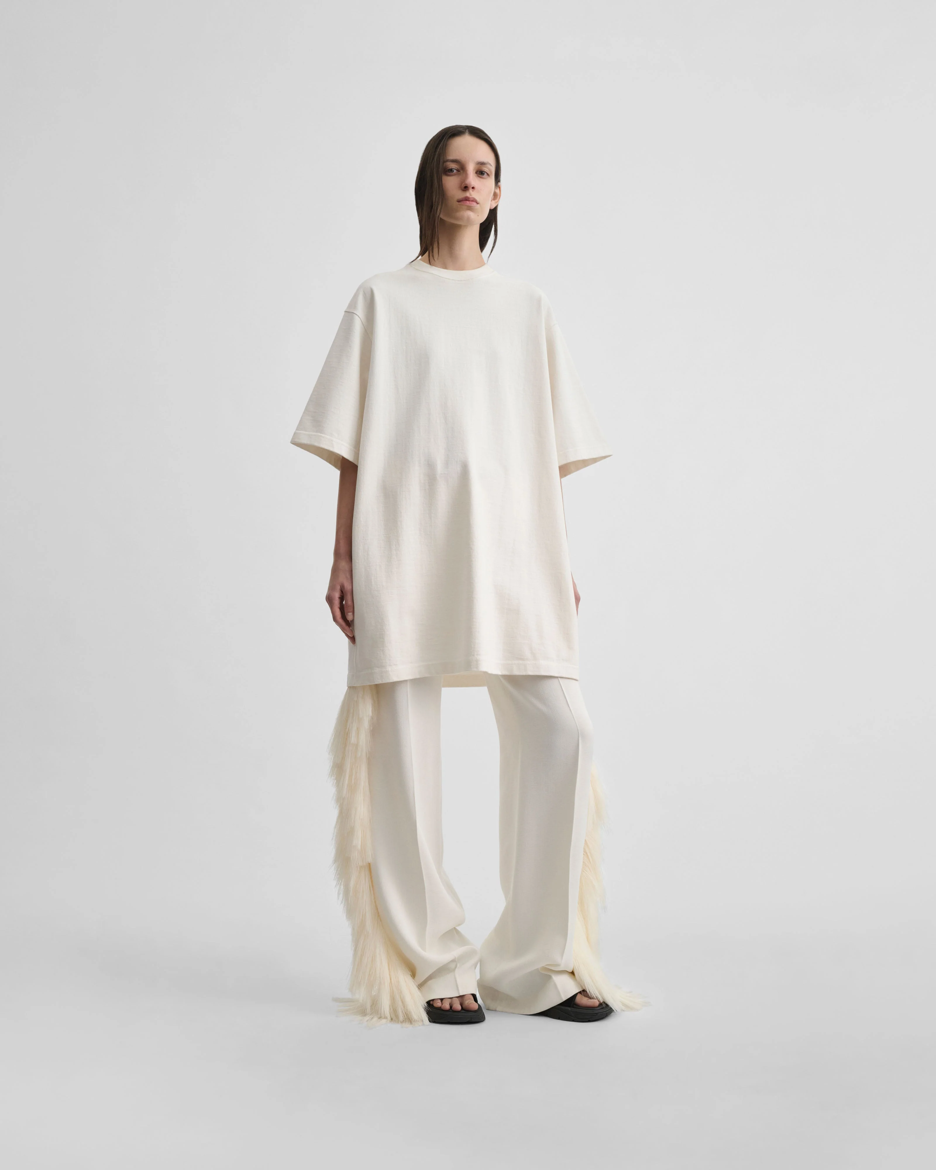 FRINGED TROUSERS | vanilla viscose - Image 3